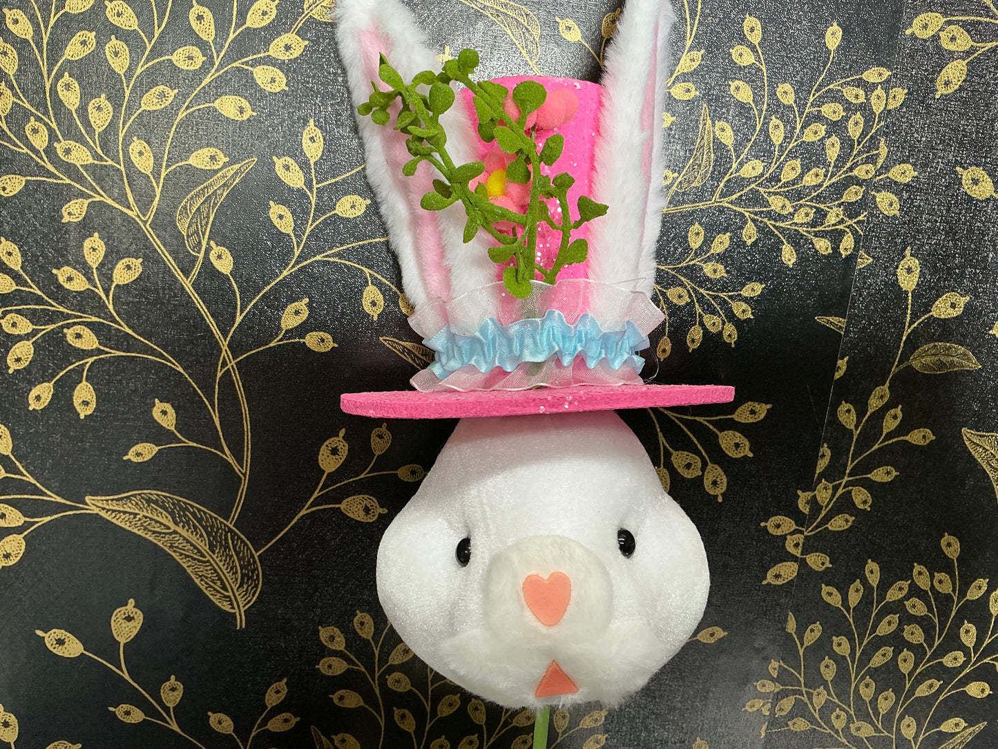 White bunny Pick with pink Hat - 63867PK