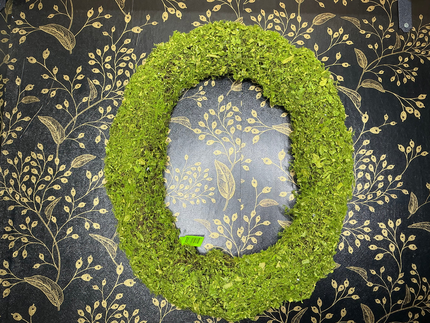 Oval Moss covered Grapevine Wreath - 13655GN