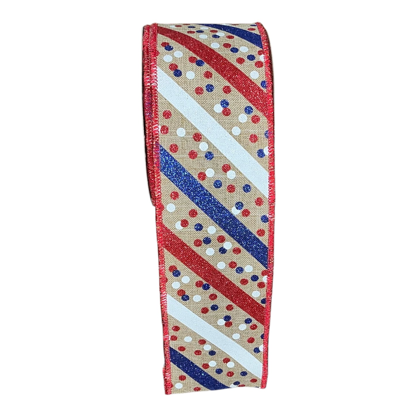 Patriotic glitter stripes/Dots Ribbon