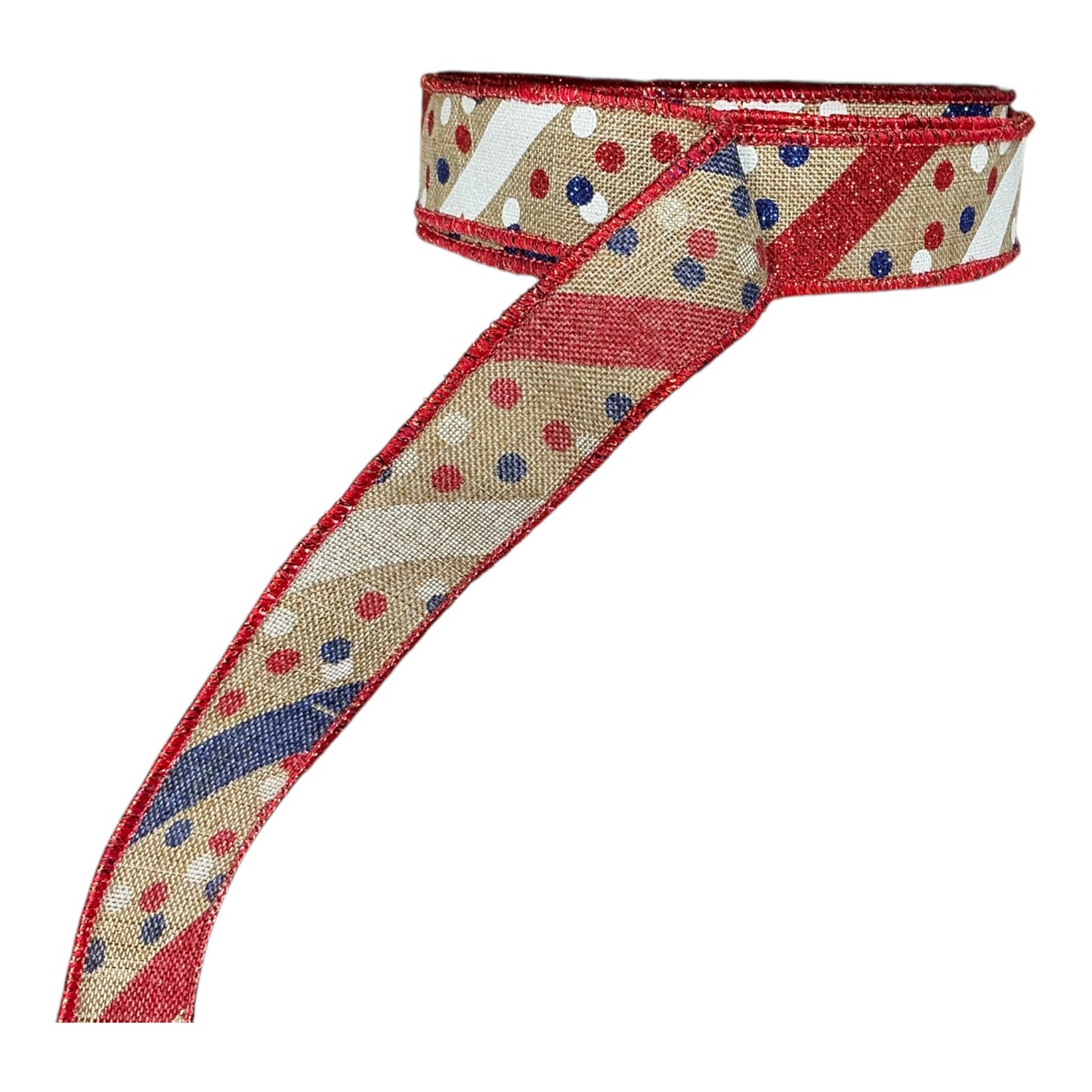 Patriotic Glitter Stripe/Dot Ribbon