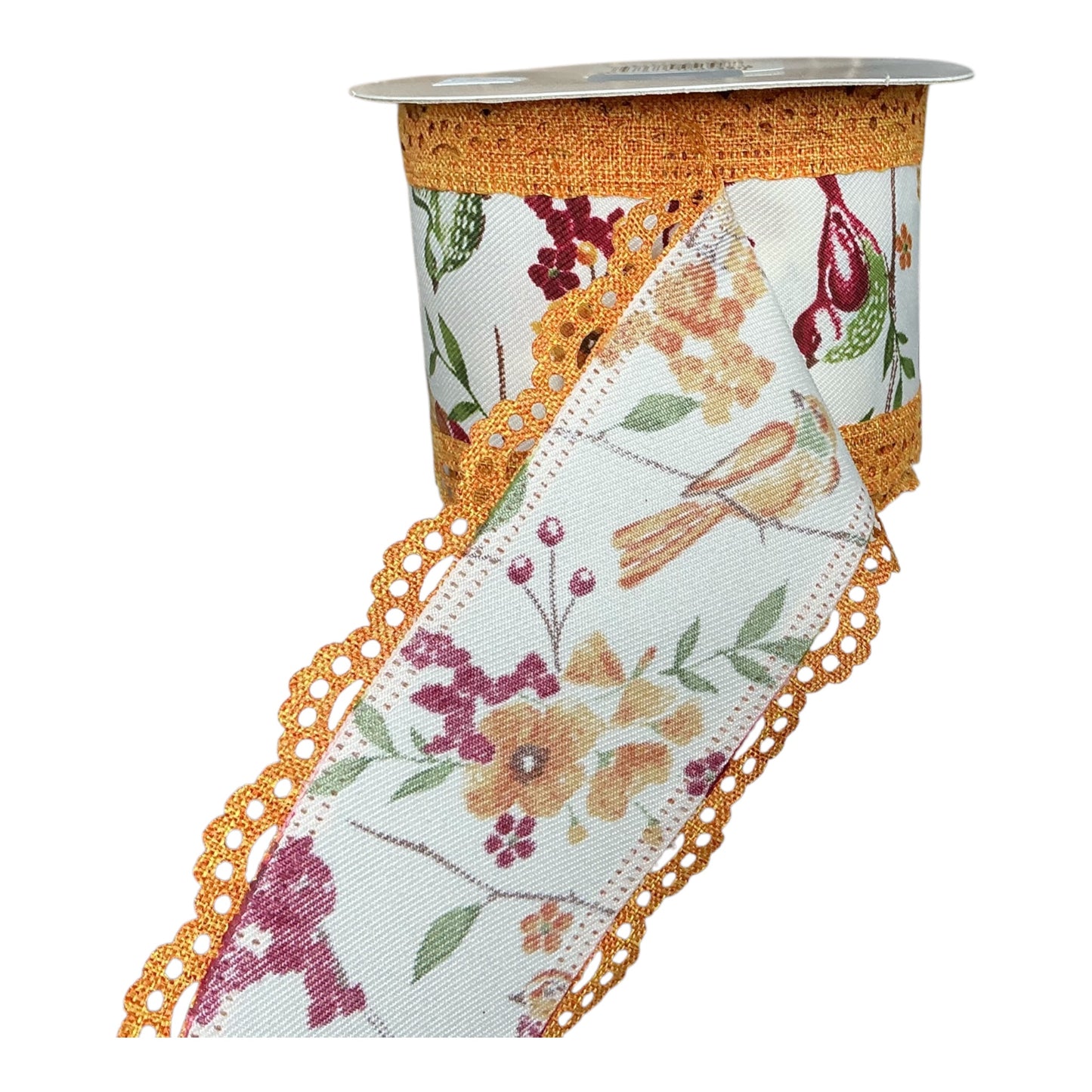 Birds with Flowers Ribbon/Mustard lace
