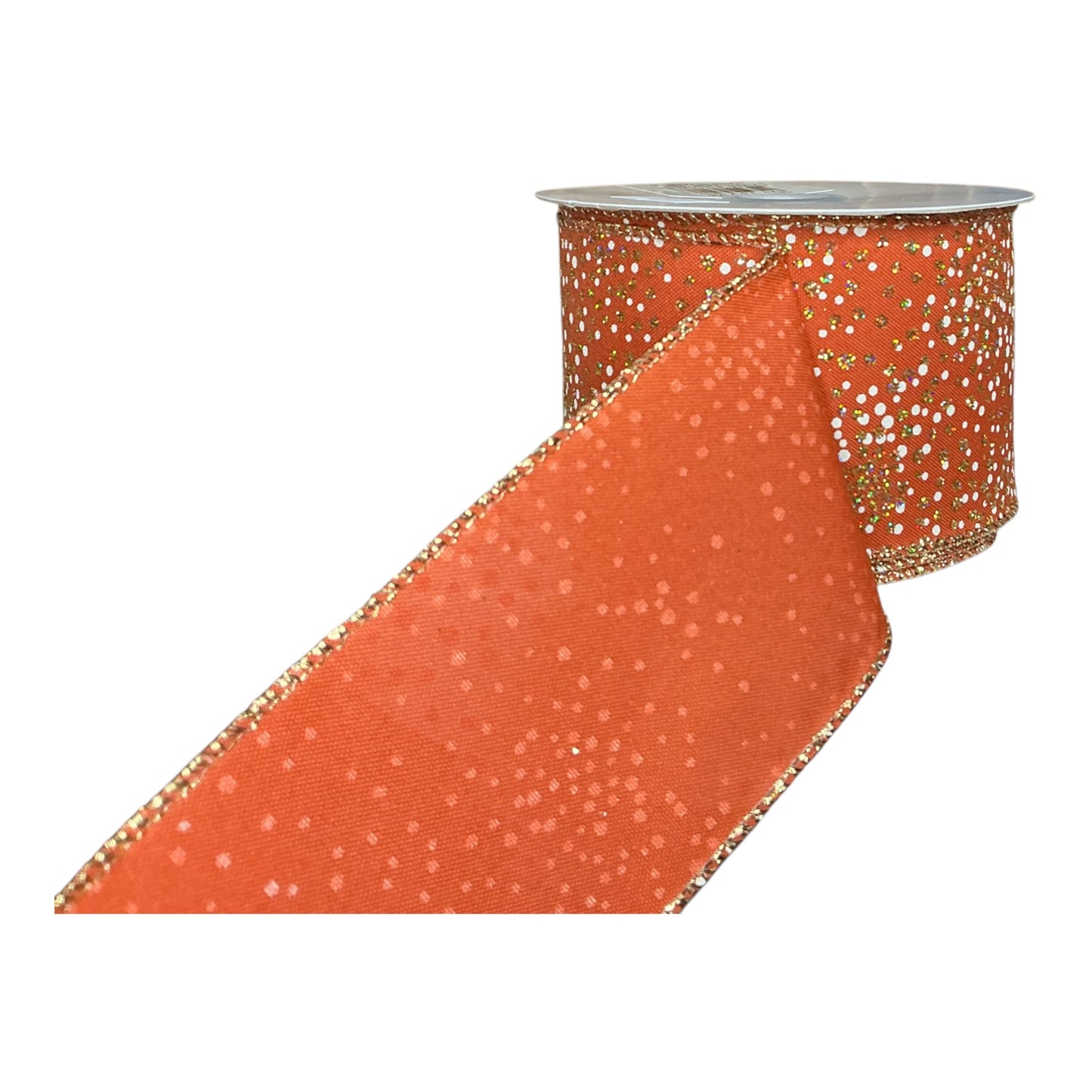 Rust Ribbon with gold glitter dots