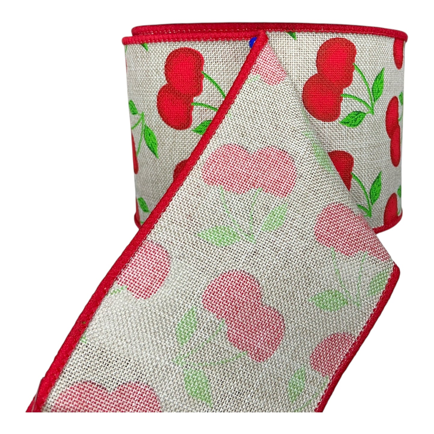 Cherries on Burlap Ribbon