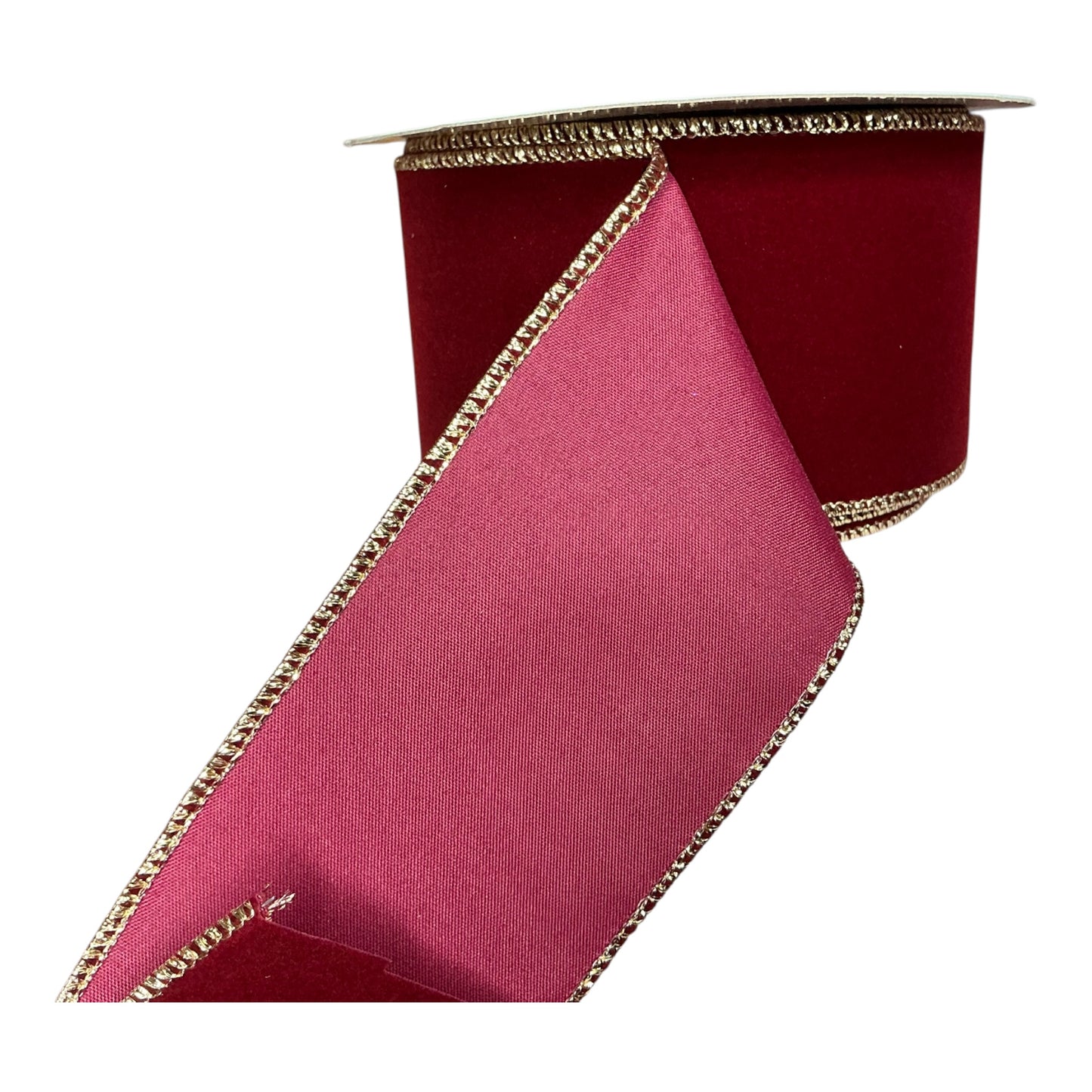 Burgundy w/Gold indoor Velvet Ribbon