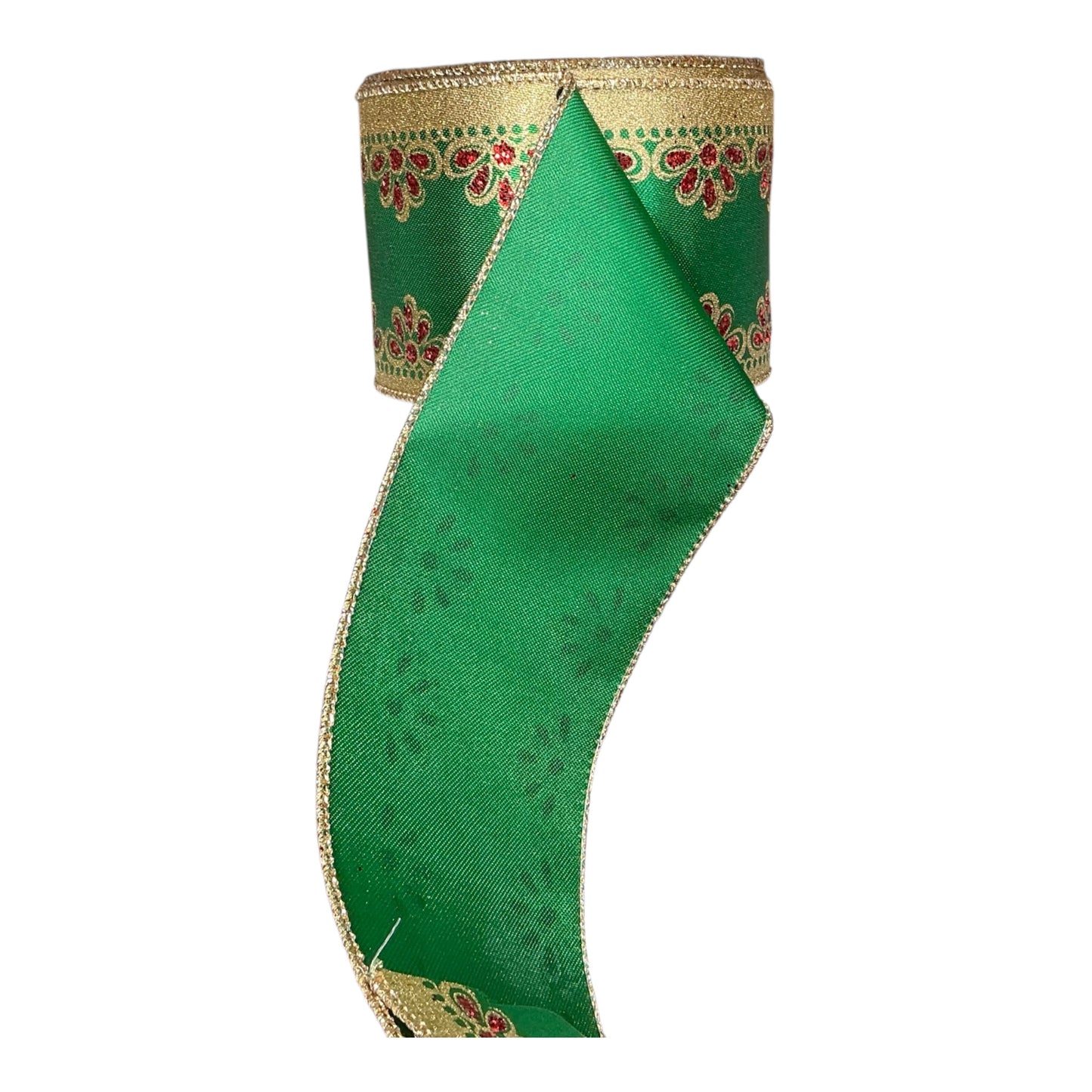Green Ribbon with Scalloped edge