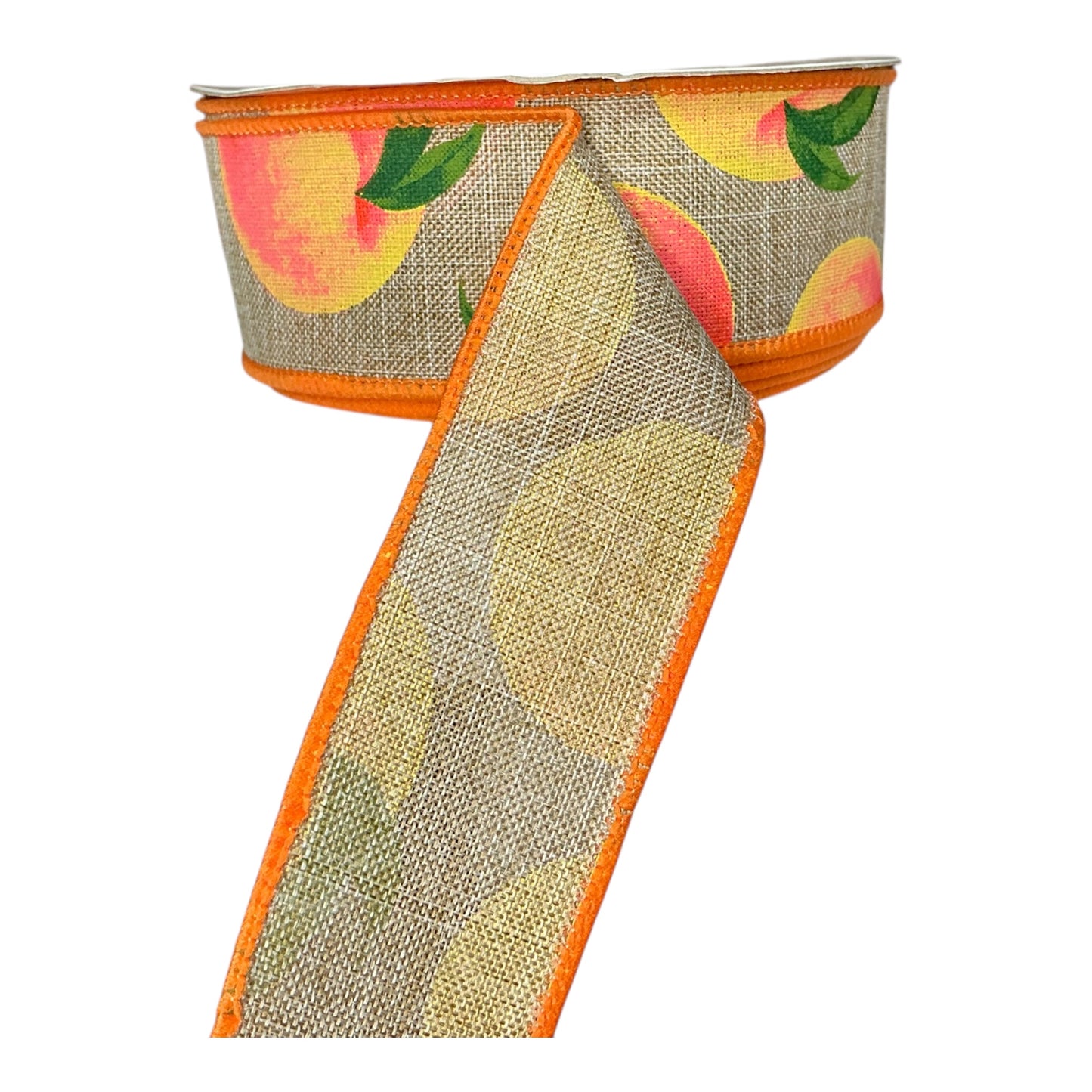 Burlap Ribbon with Peaches