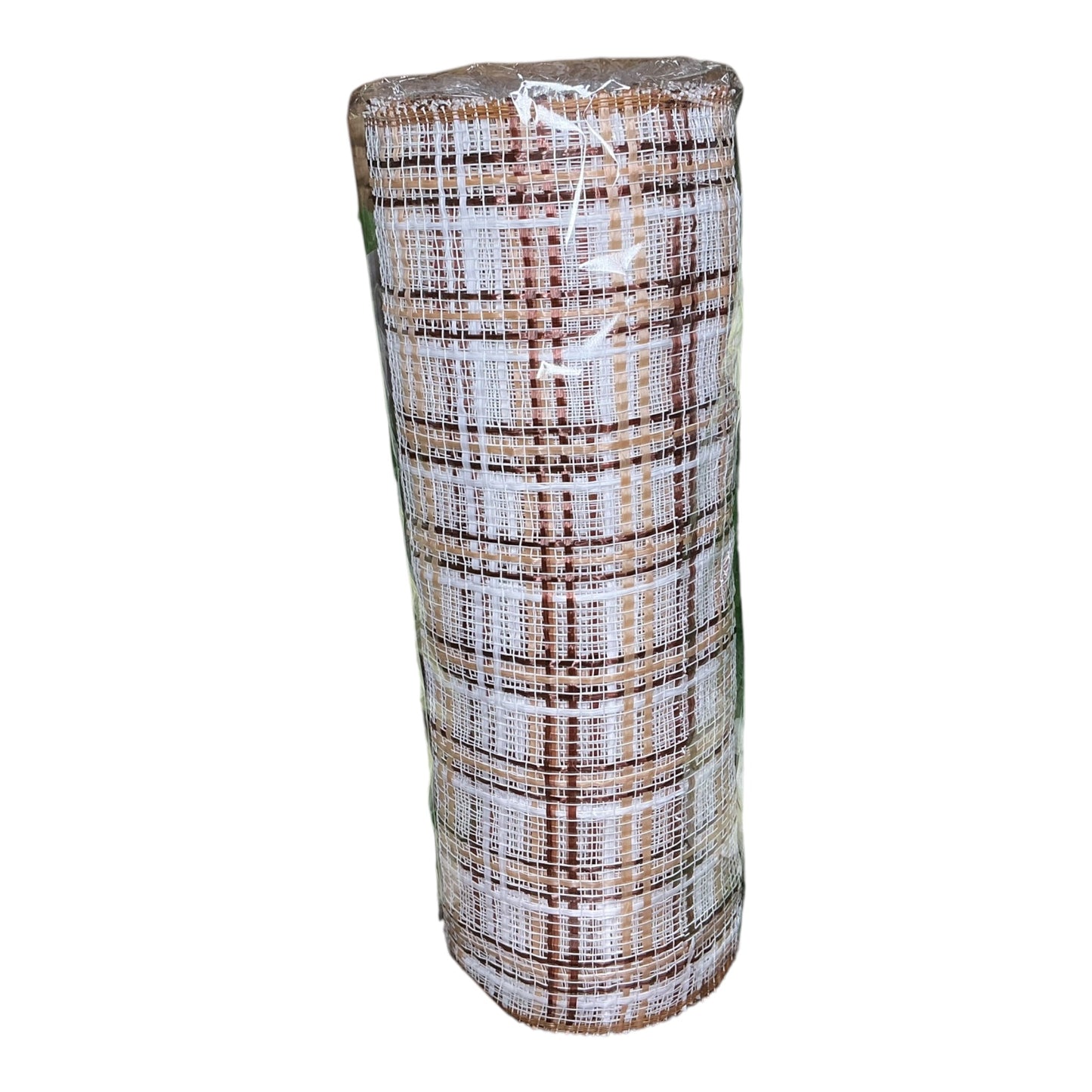 Brown/Tan/White Plaid Mesh