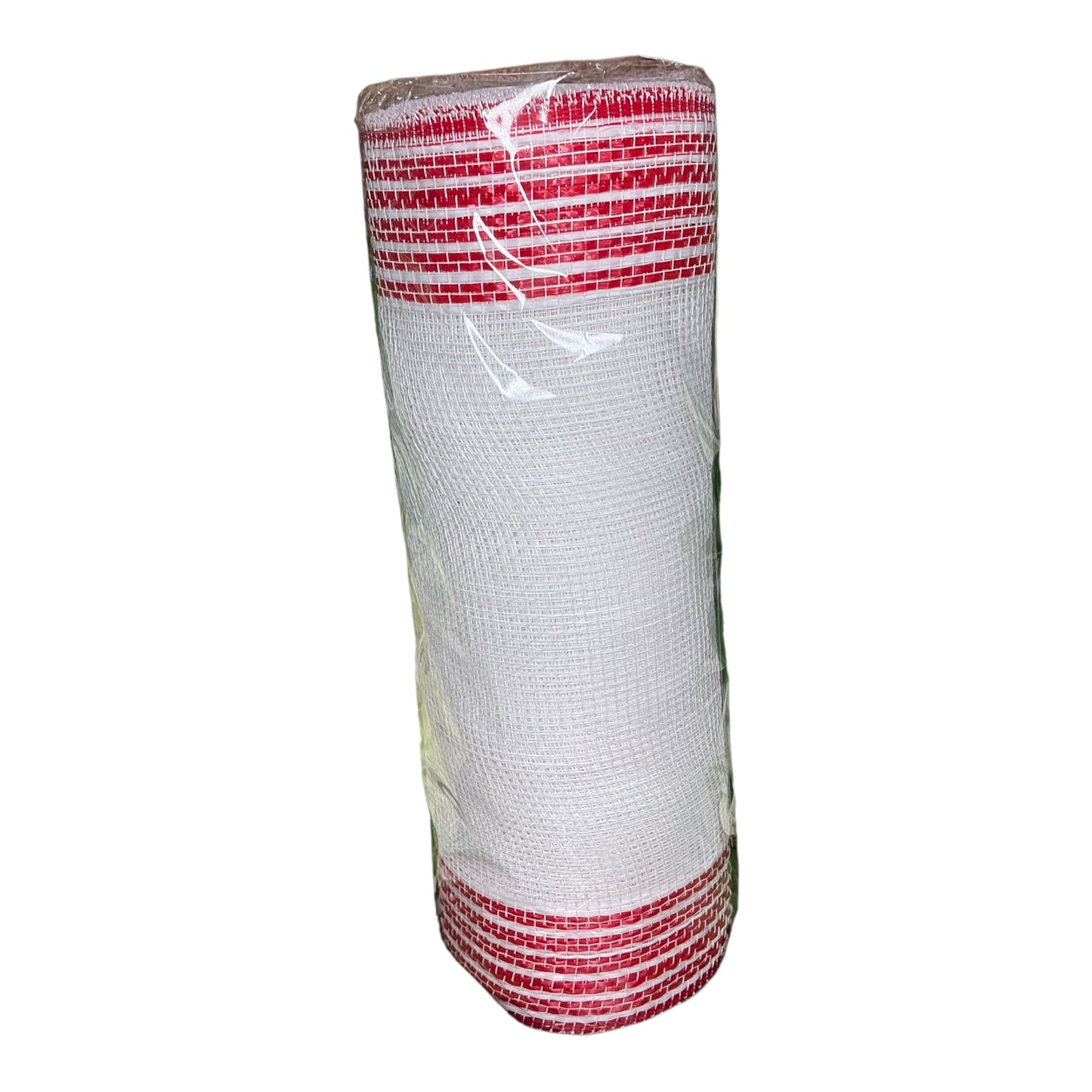 White Mesh with Red border stripes