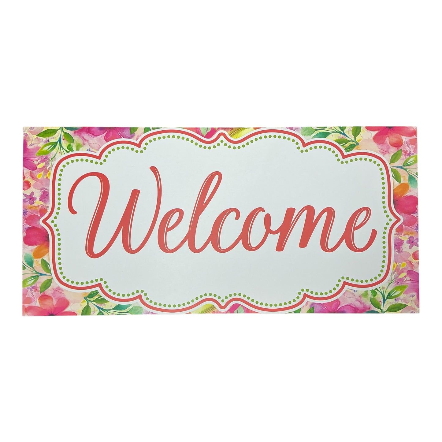 Welcome Sign with Flowers