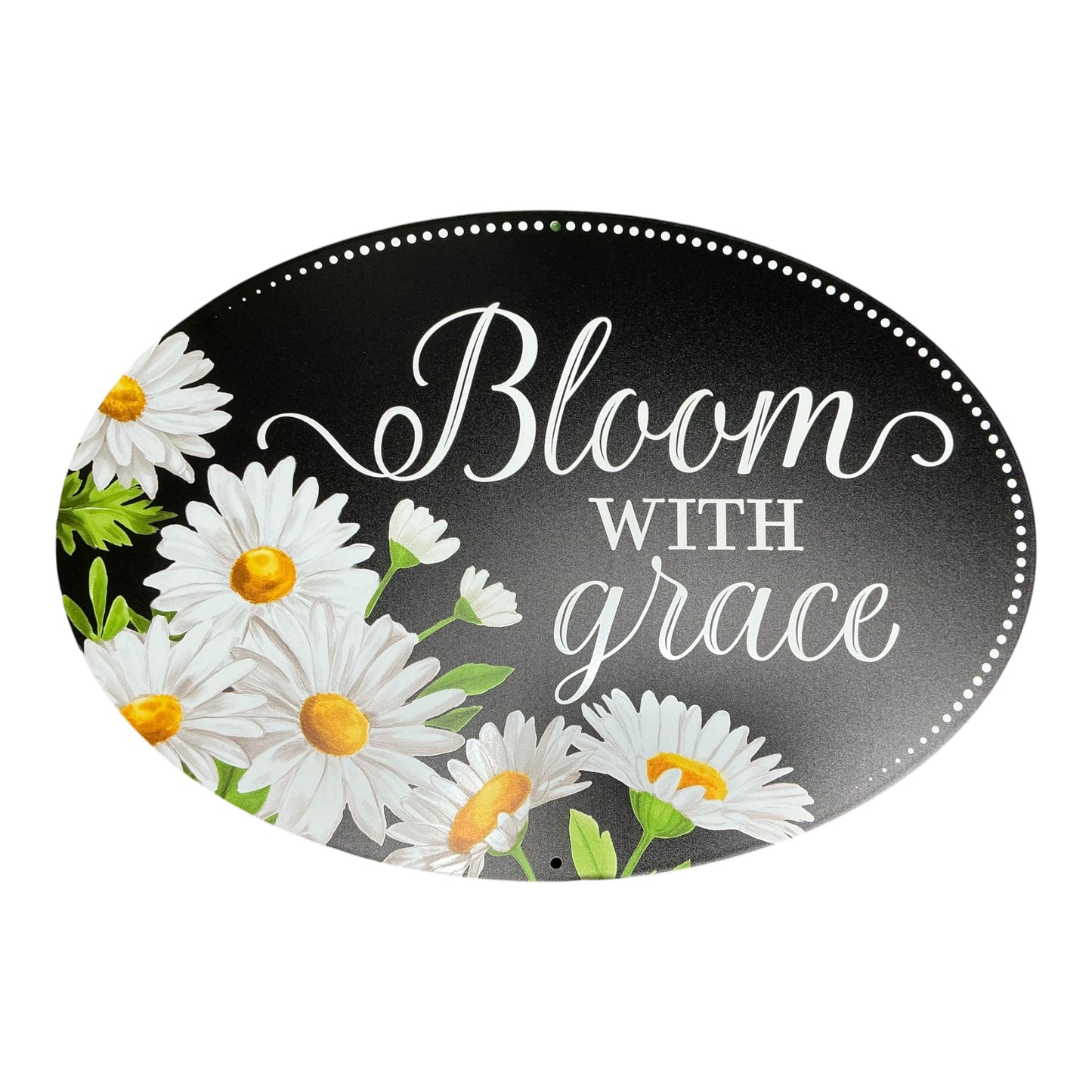 Bloom with grace oval sign - wreath attachment