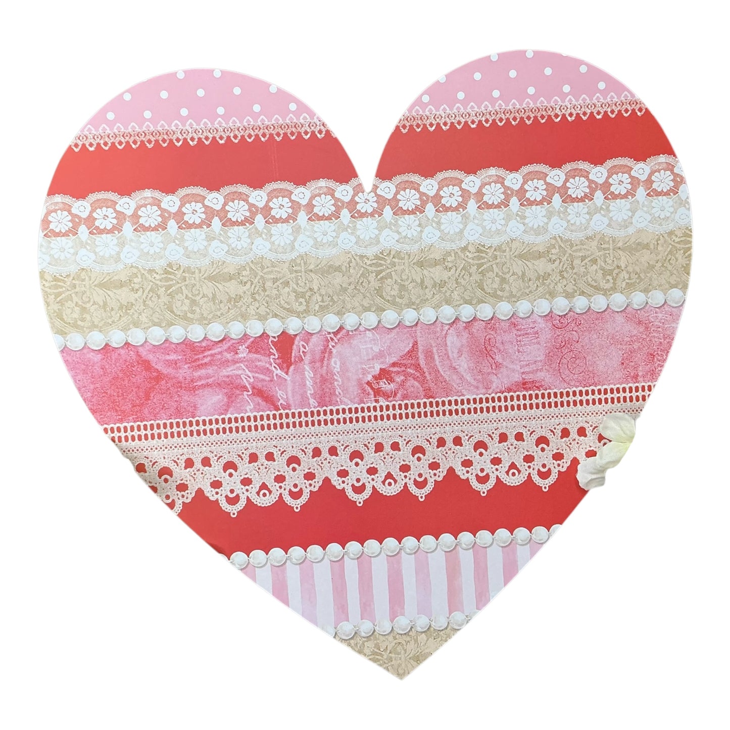 Striped Pattern Heart Sign - Wreath Attachment
