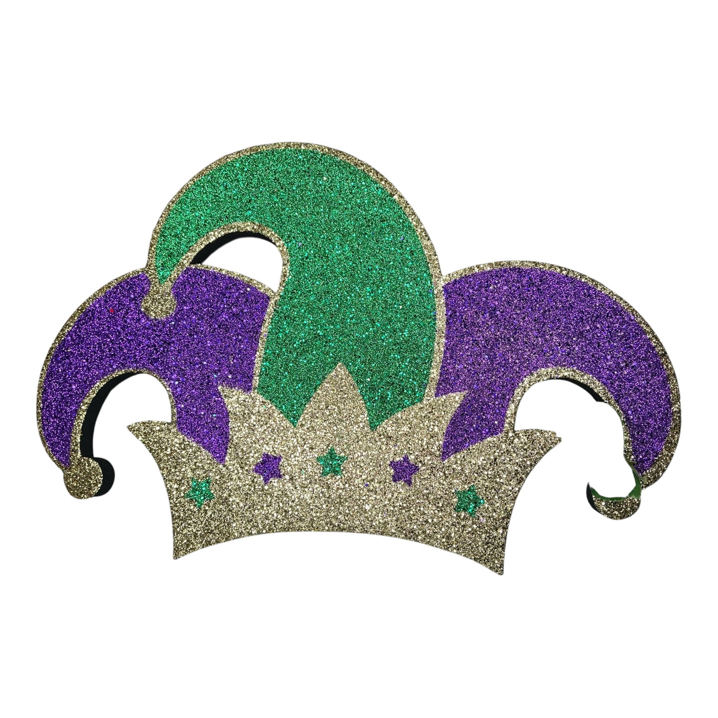 Large glittered Eva Jester Hat - Mardi Gras