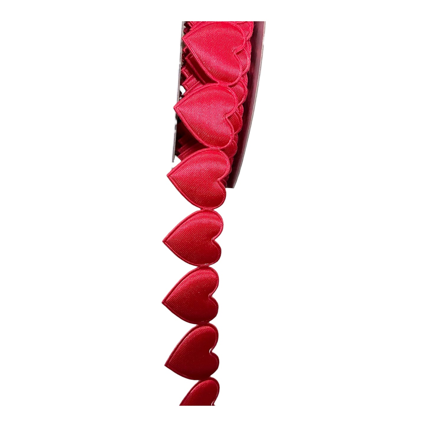 Red Satin Hearts Cut-out Ribbon - 7/8”x10YD