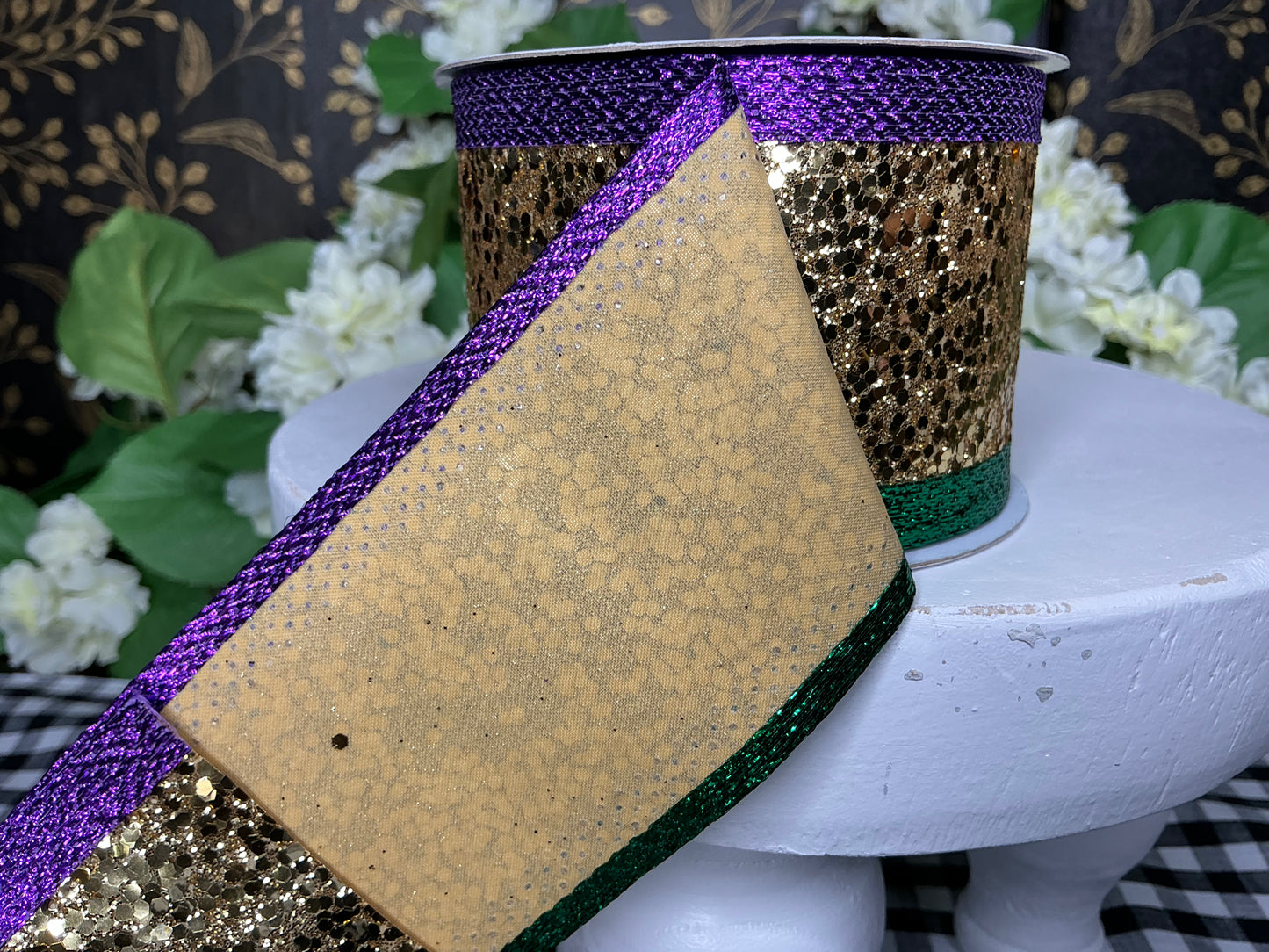 Gold with Purple/Green Ribbon