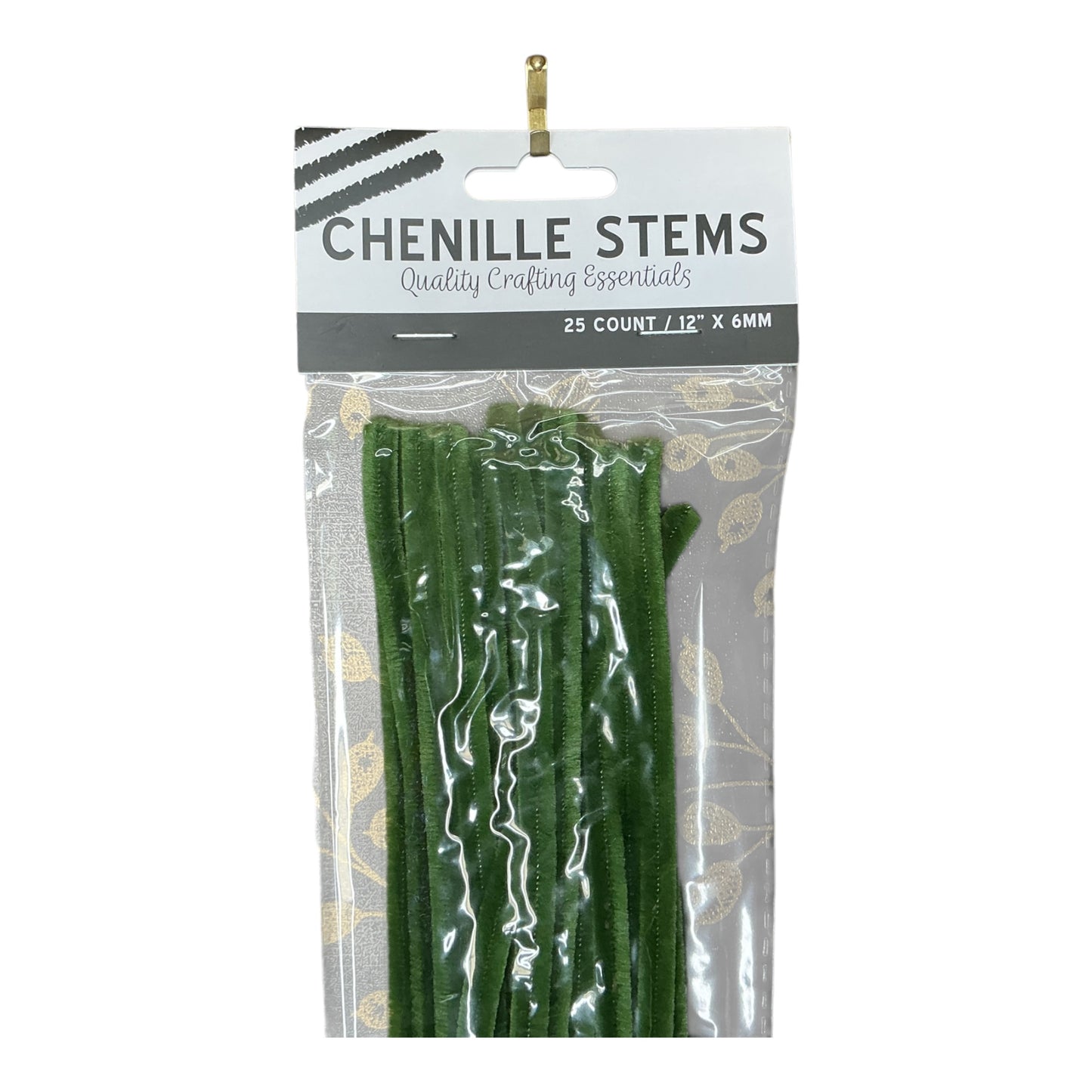Moss Green Chenille Stems - Bag of 25
