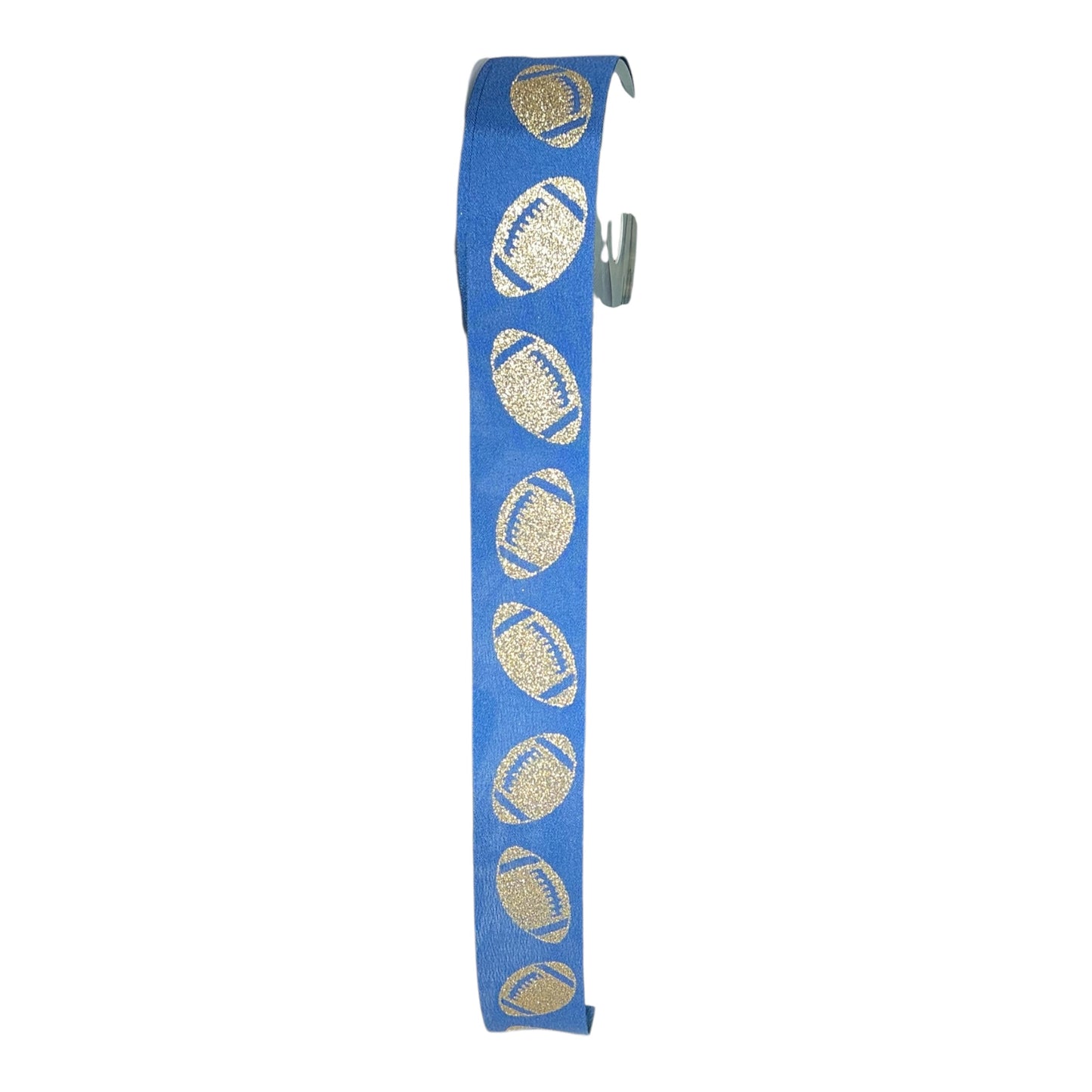 Football Ribbon, Navy Blue/Gold, 1.5”x100FT