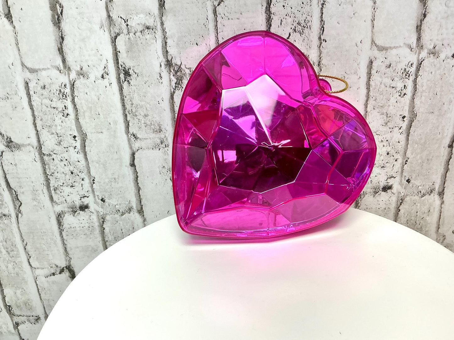 Pink Heart Shaped Jewel, 6”, Farrisilk, CX094-74