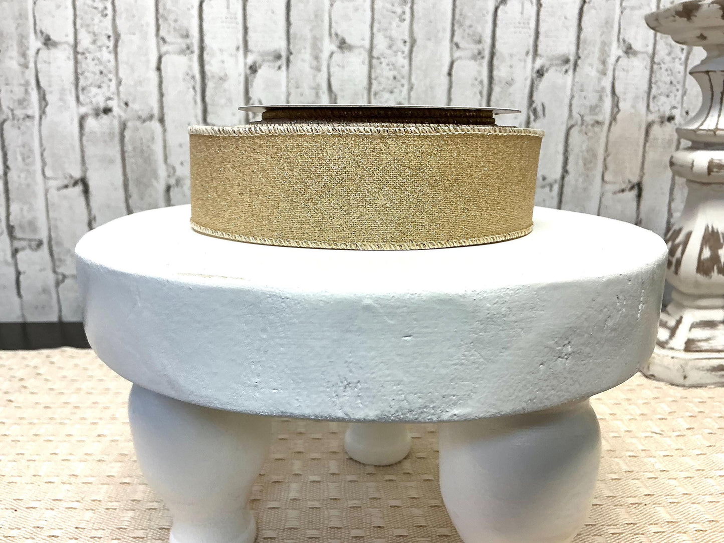 Light gold Shimmer ribbon, 1.5” x 10YD, Wired, RGE1380YH