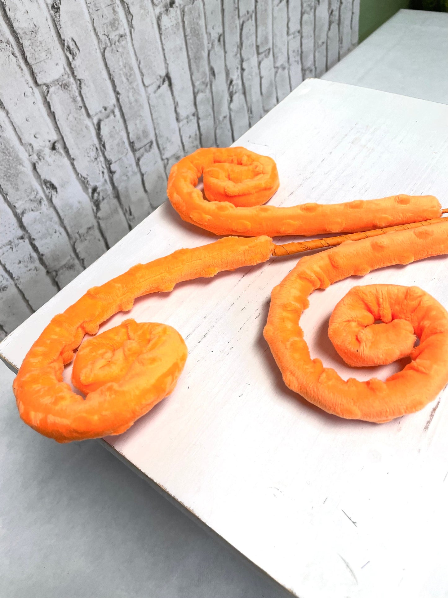 Orange curly spray, 63390OR, curly spray, orange spray, Easter curly spray, spring curly spray, summer curly spray, Halloween curly spray