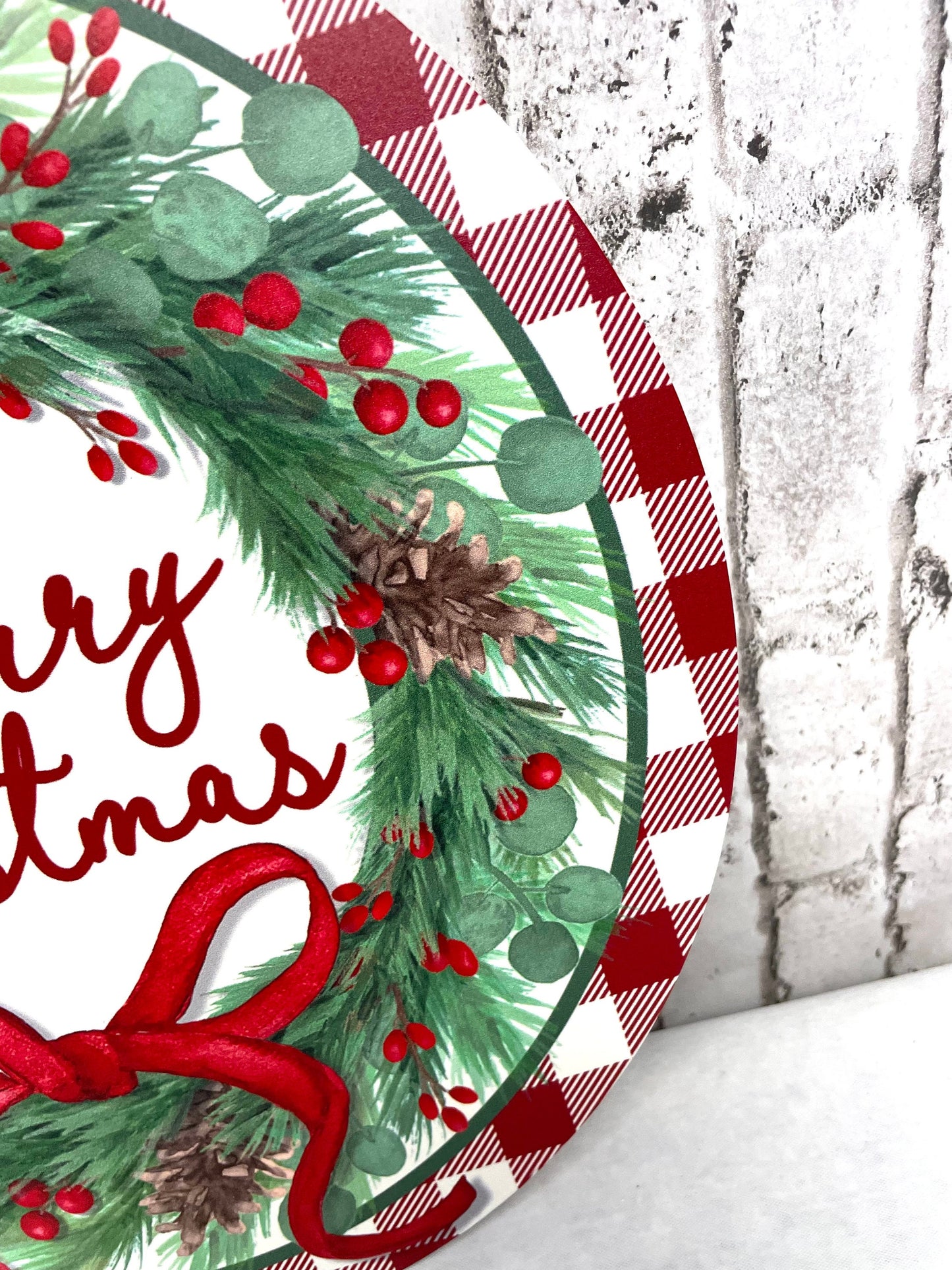 Christmas sign, red merry Christmas wreath sign, Christmas wreath sign, merry Christmas sign, MD0977