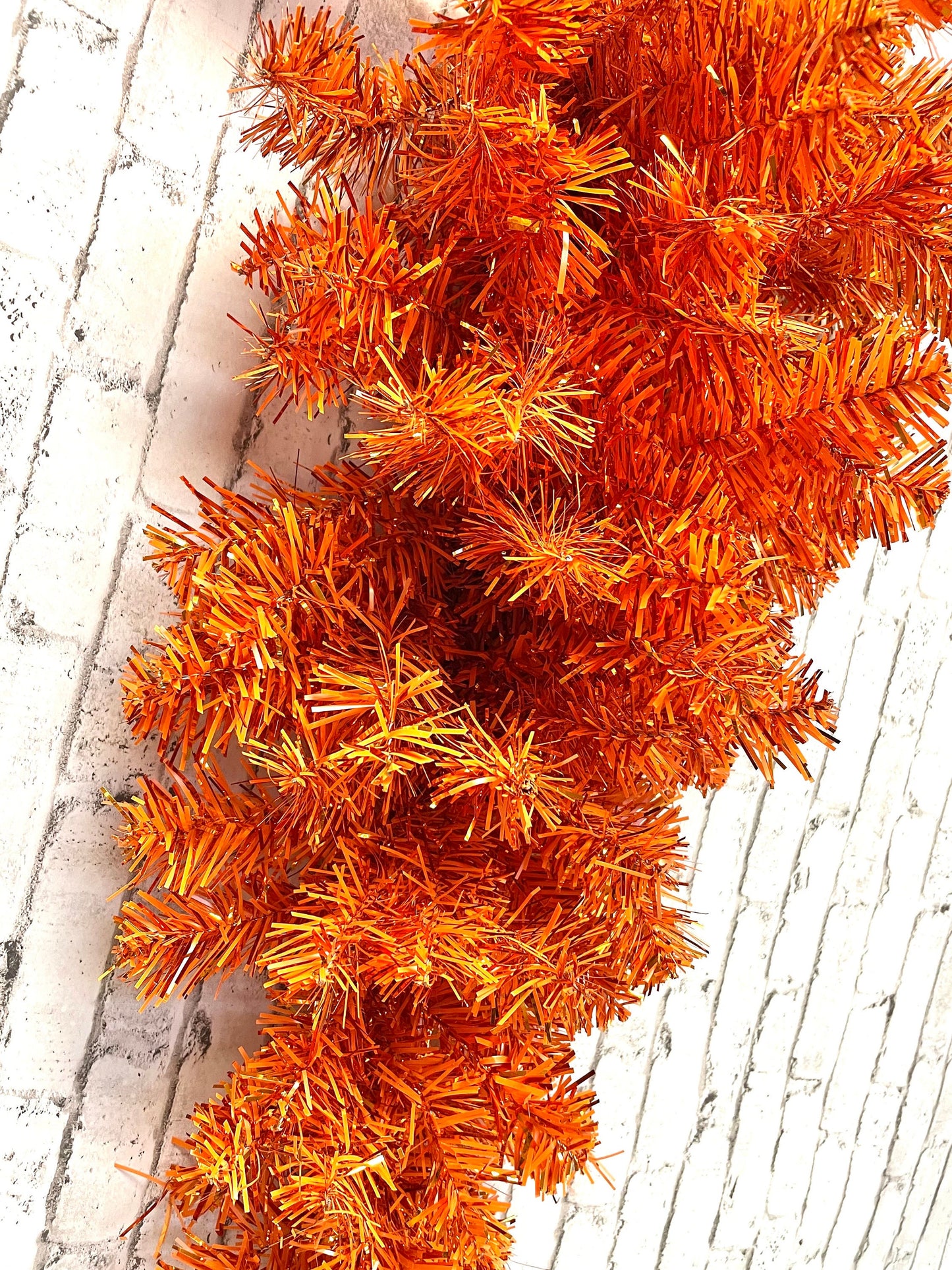orange tinsel swag base, swag base,57196TE32, 32 inch swag base, Easter swag base, Halloween swag base,
