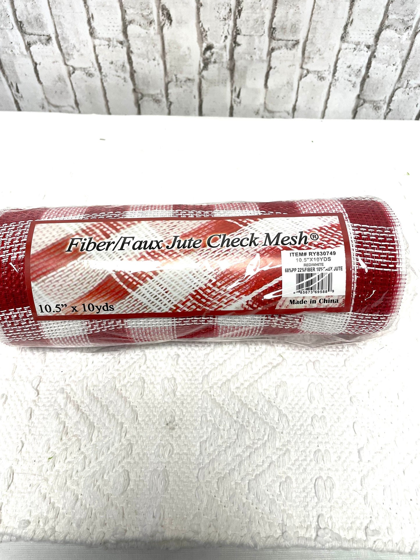 Mesh, red white check mesh, red white wide strip check mesh, RY830749