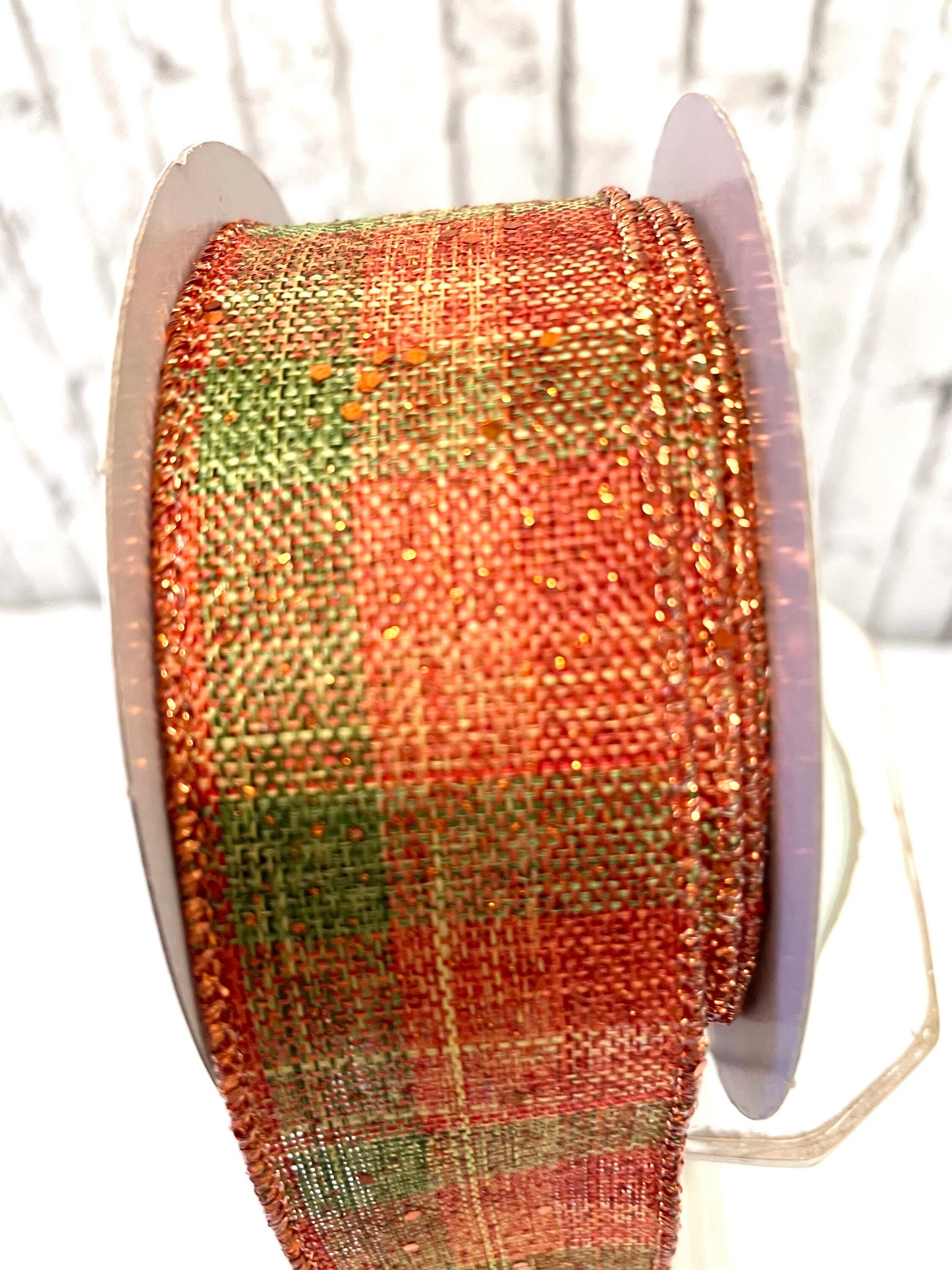 fall plaid ribbon, RGF105052, copper plaid fall ribbon