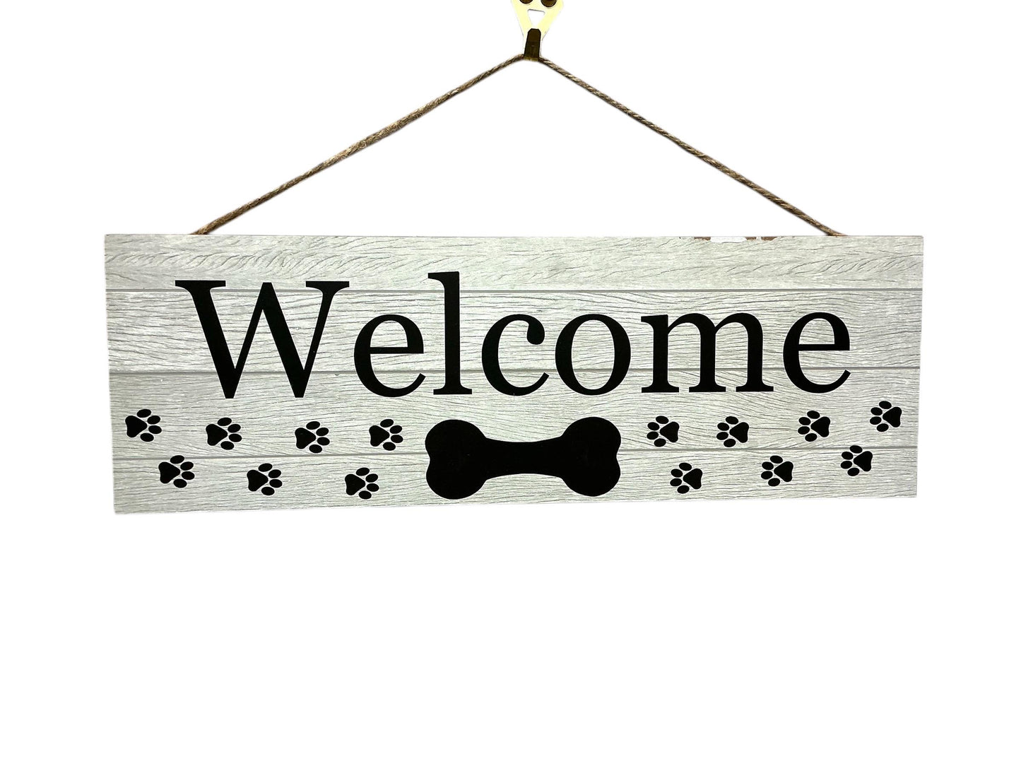 Welcome Sign with dog bones and paws. 15”x5”, AP801910