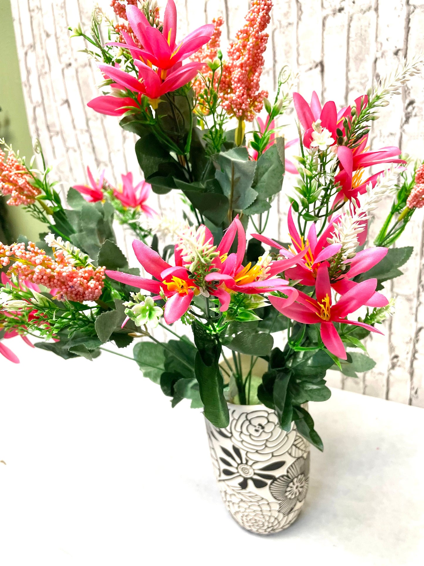 Pink foxtail bush, 62409PK, foxtail bush, spring silk flower bush, pink silk flower bush, fliller silk flower bush, filler bush