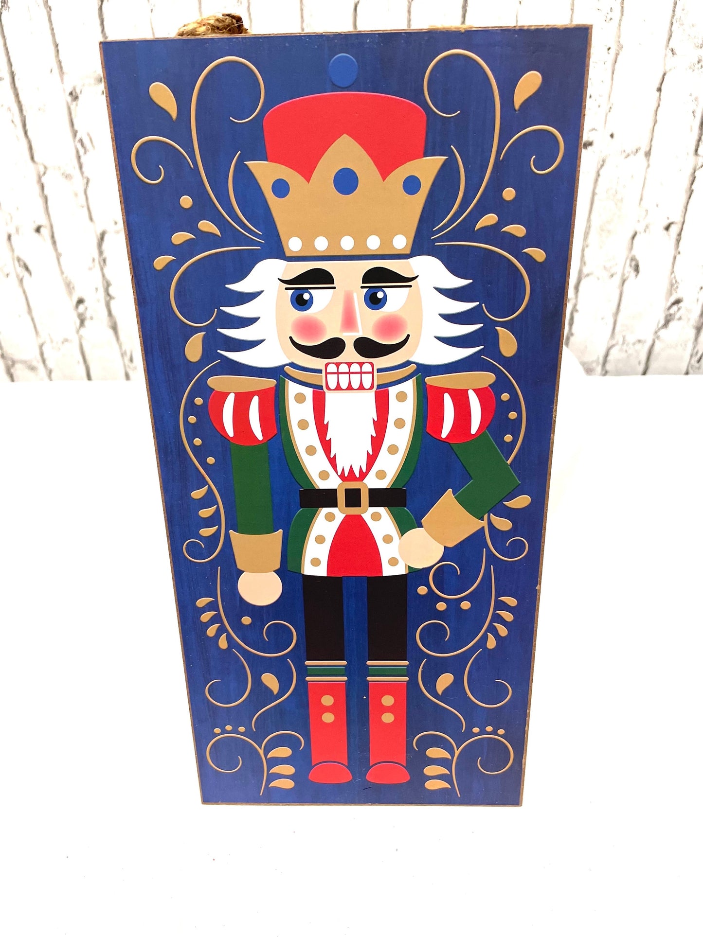 nutcracker wreath sign, navy nutcracker wreath sign, AP8543, navy nutcracker Christmas wreath sign, Christmas sign