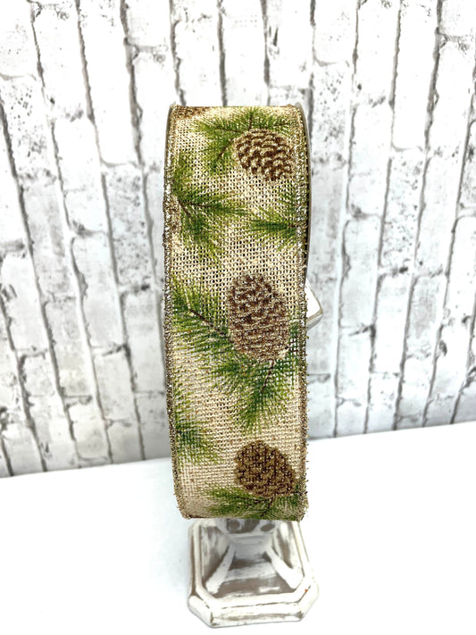 pinecone/pine needles ribbon, RGE150301