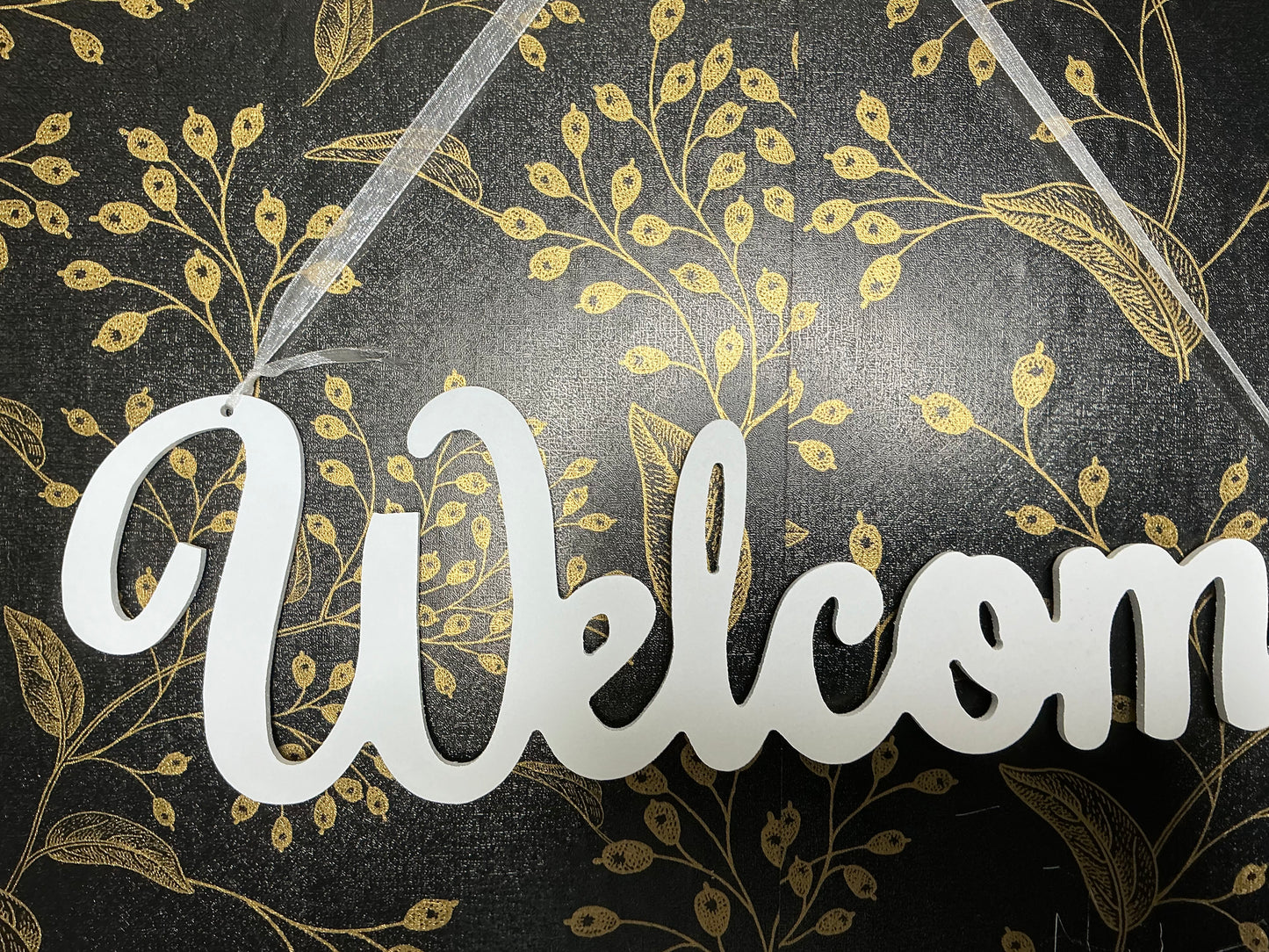 Welcome Sign, Wreath Attachment
