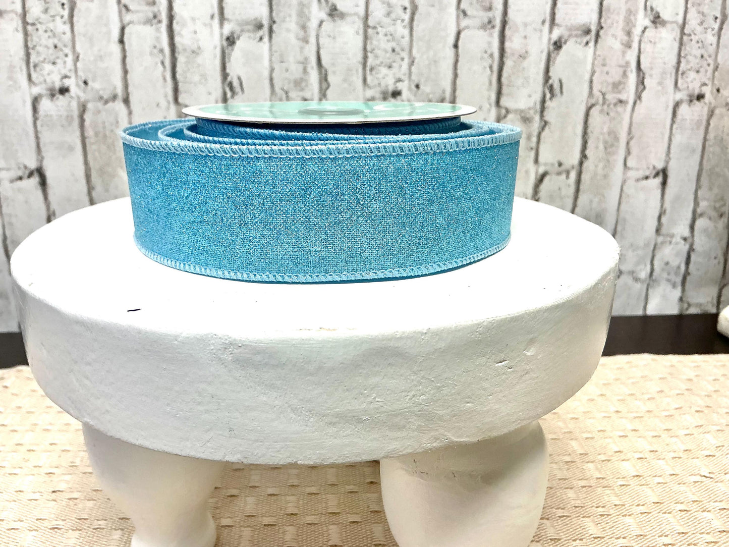 Pale Blue Shimmer Ribbon, Wired, 1.5” x 10YD, RGE1380H1