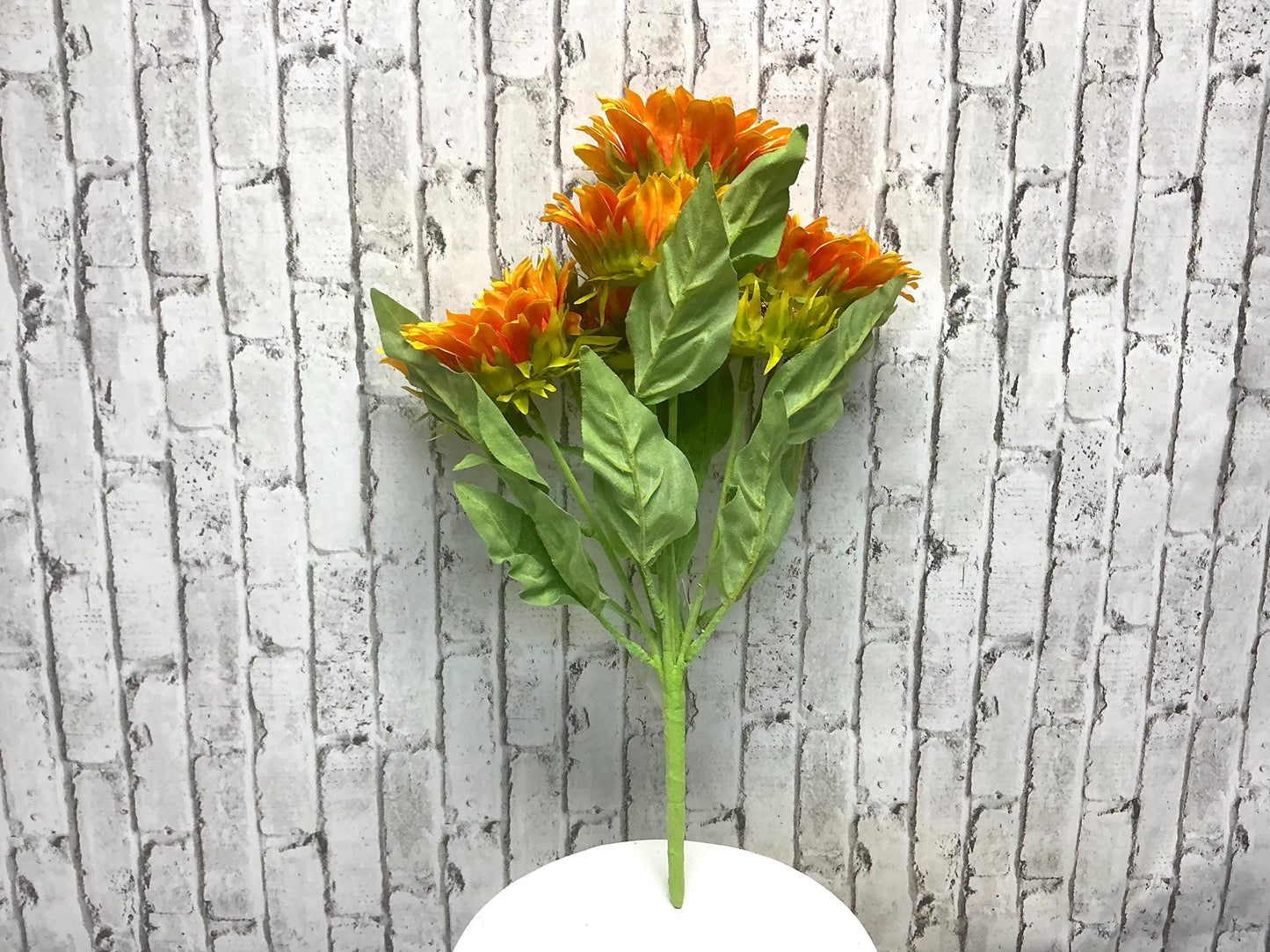Orange sunflower bush, 16”, 5698