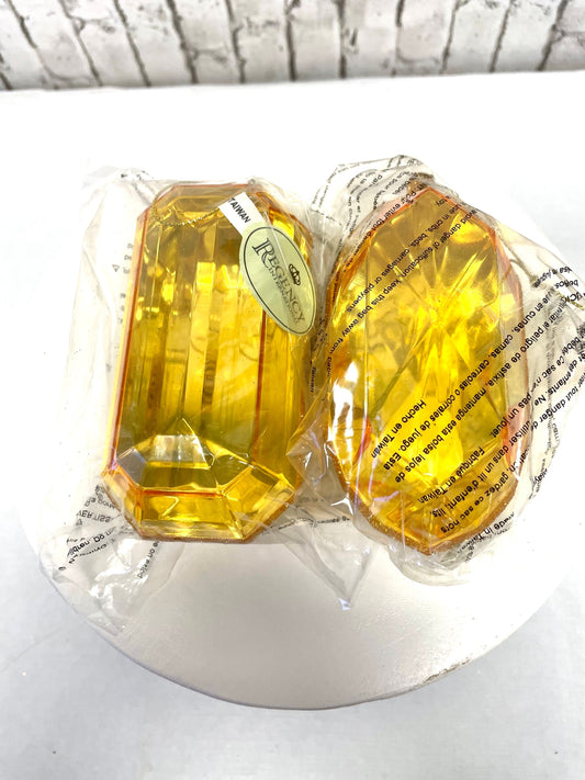 small 5 inch double pack Gold oblong/rectangle jewels, gold 2 pack 5 inch jewels, MTX67414,