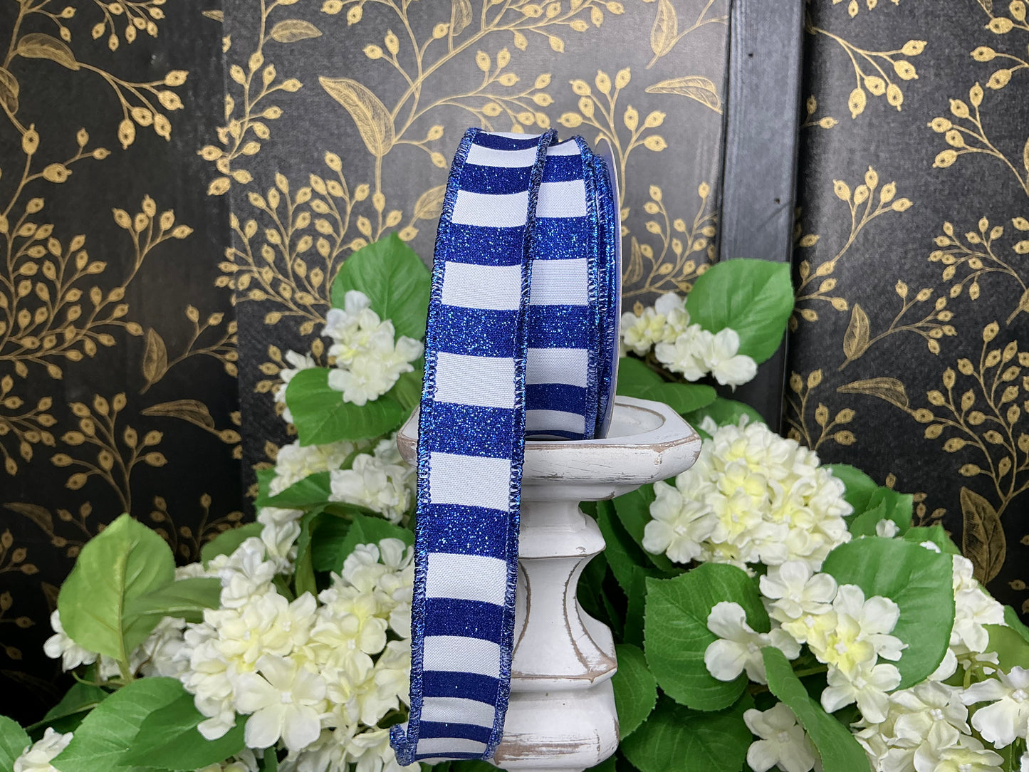 Blue/White Stripes Ribbon - 7/8”