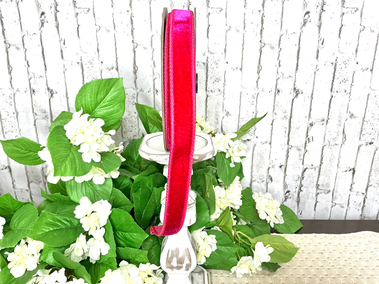 Hot pink velvet ribbon, D Stevens, 07-2271