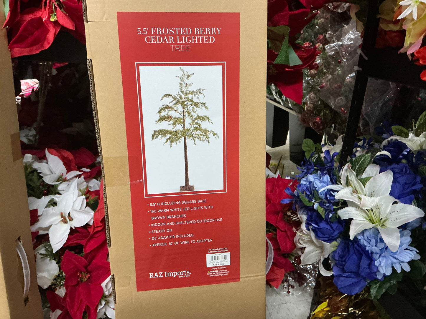 Frosted Berry Cedar Lighted Tree, 4500906