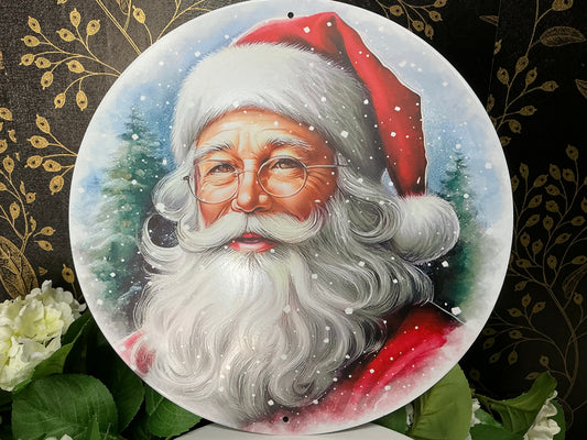 Santa Portrait Sign, 12” DIA, MD167227
