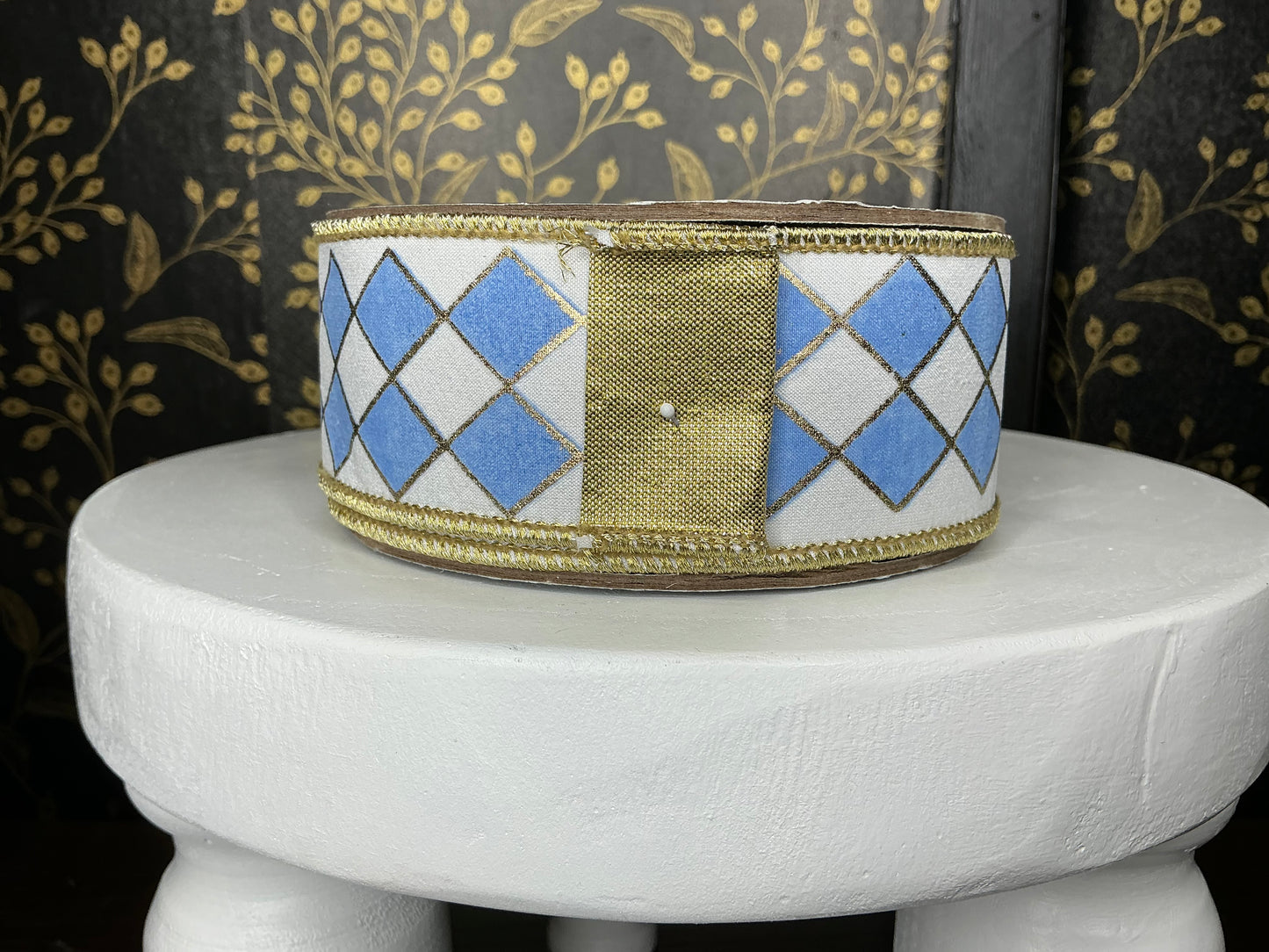 Blue/White Harlequin Ribbon - Reliant Ribbon