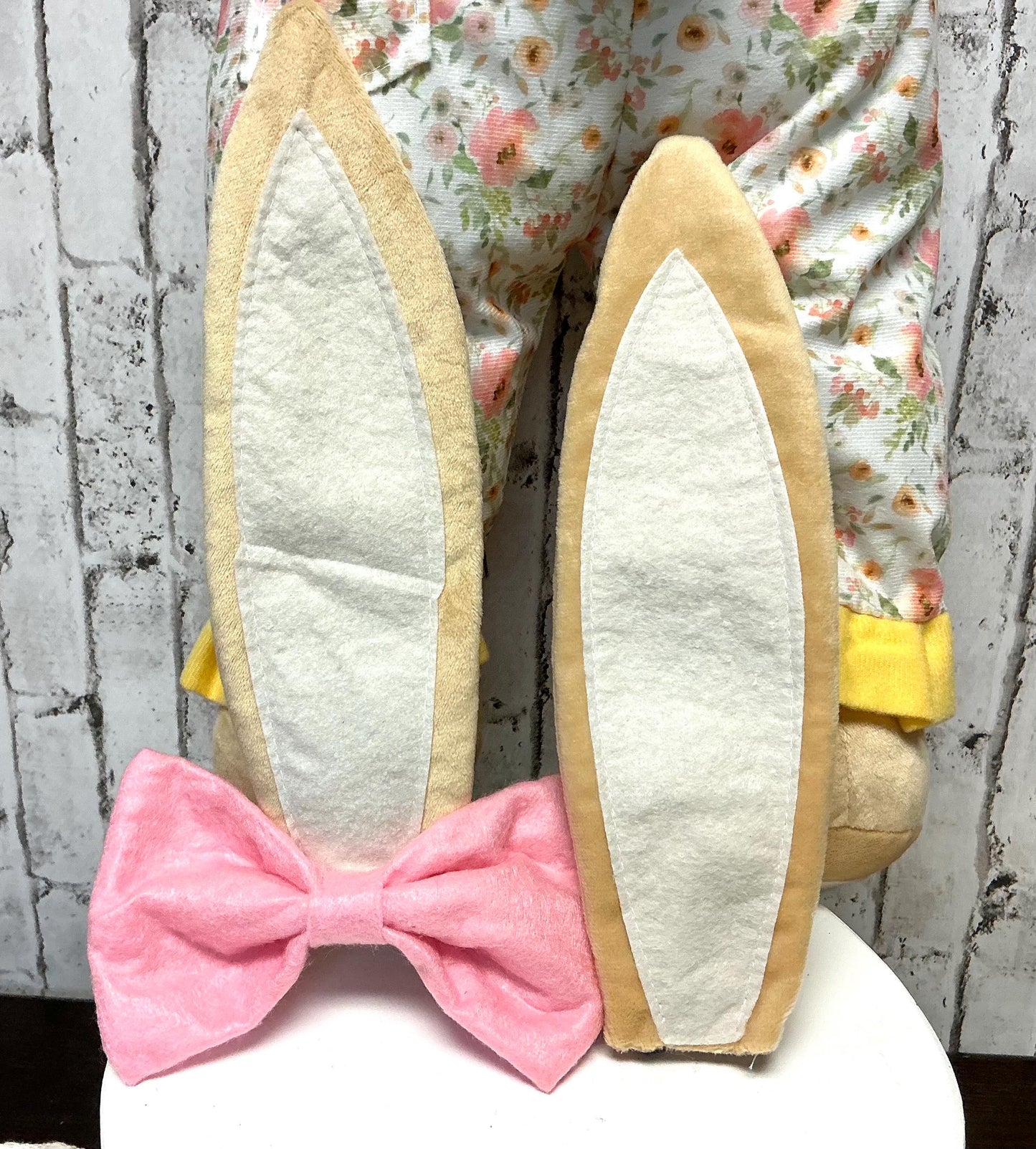 Girl Bunny Wreath Attachment  3 Piece Kit, Pink/Yellow/White/Tan, 27”H x10”W, HE7338