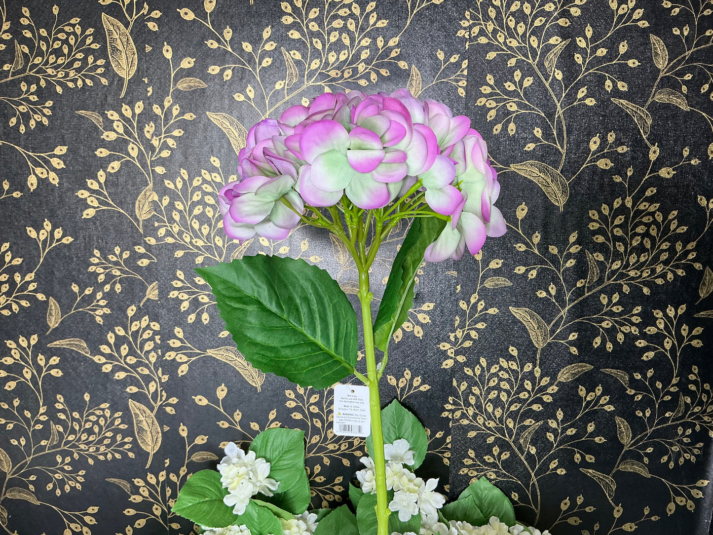 Purple/Green Hydrangea Stem - Real Touch