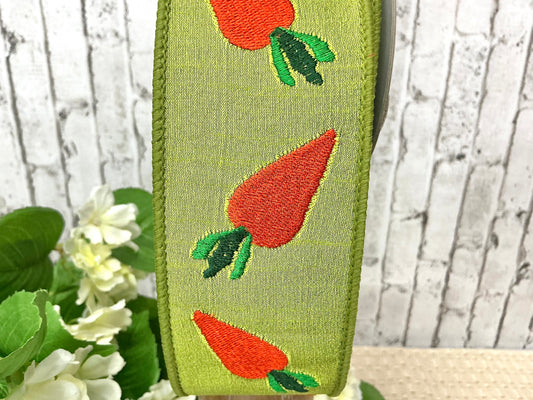 Cutesy Carrots, Farrisilk designer ribbon, SR089-12