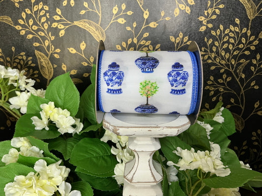 Chinoiserie urn ribbon, d stevens, 09-4280