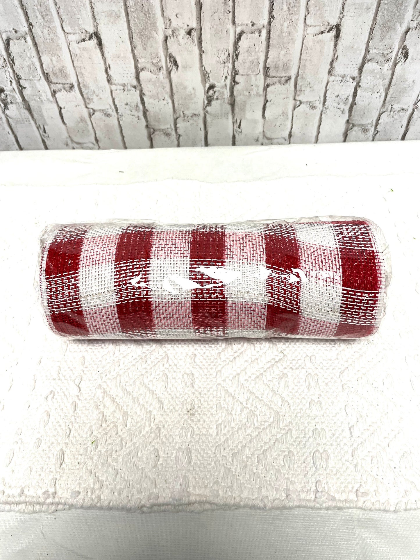 Mesh, red white check mesh, red white wide strip check mesh, RY830749