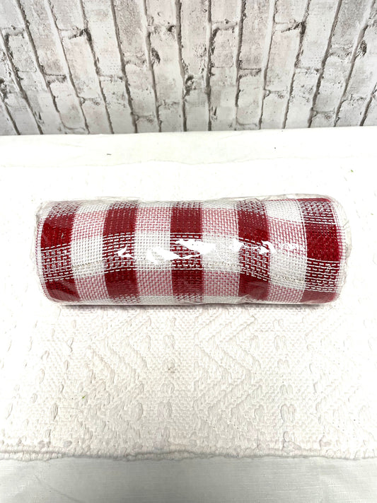 Mesh, red white check mesh, red white wide strip check mesh, RY830749