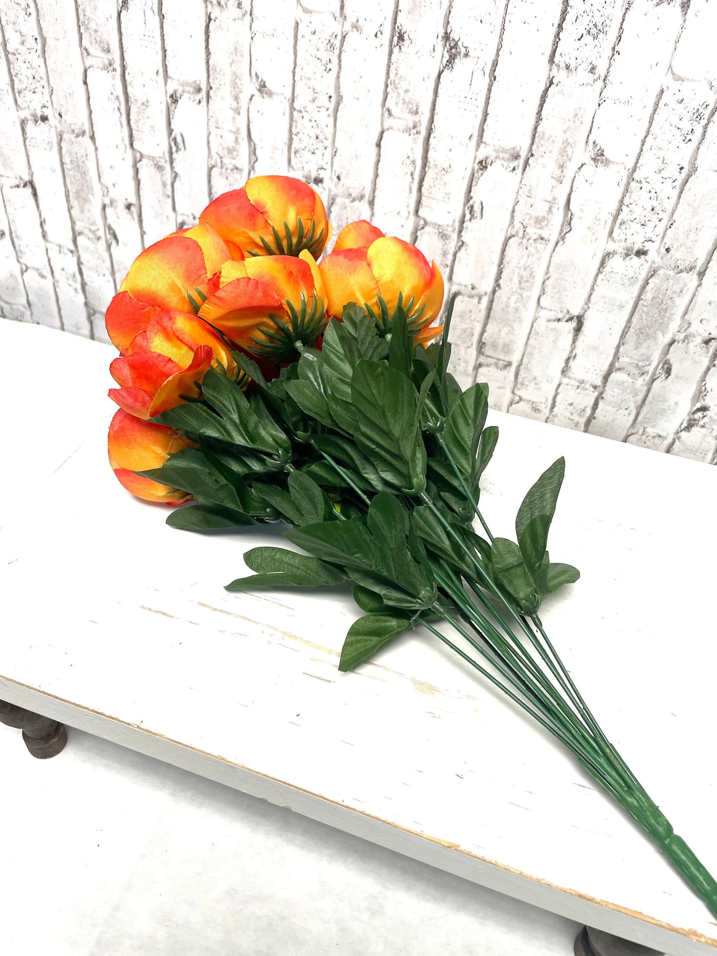 Orange ranunculous silk bush, 63329OR