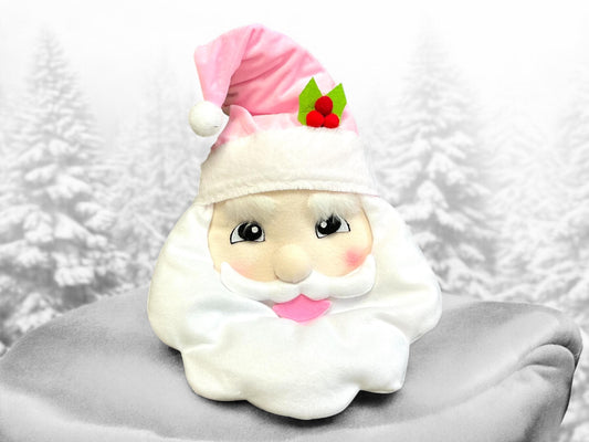 Santa Head with Pink hat and Holly Wreath Attachment
