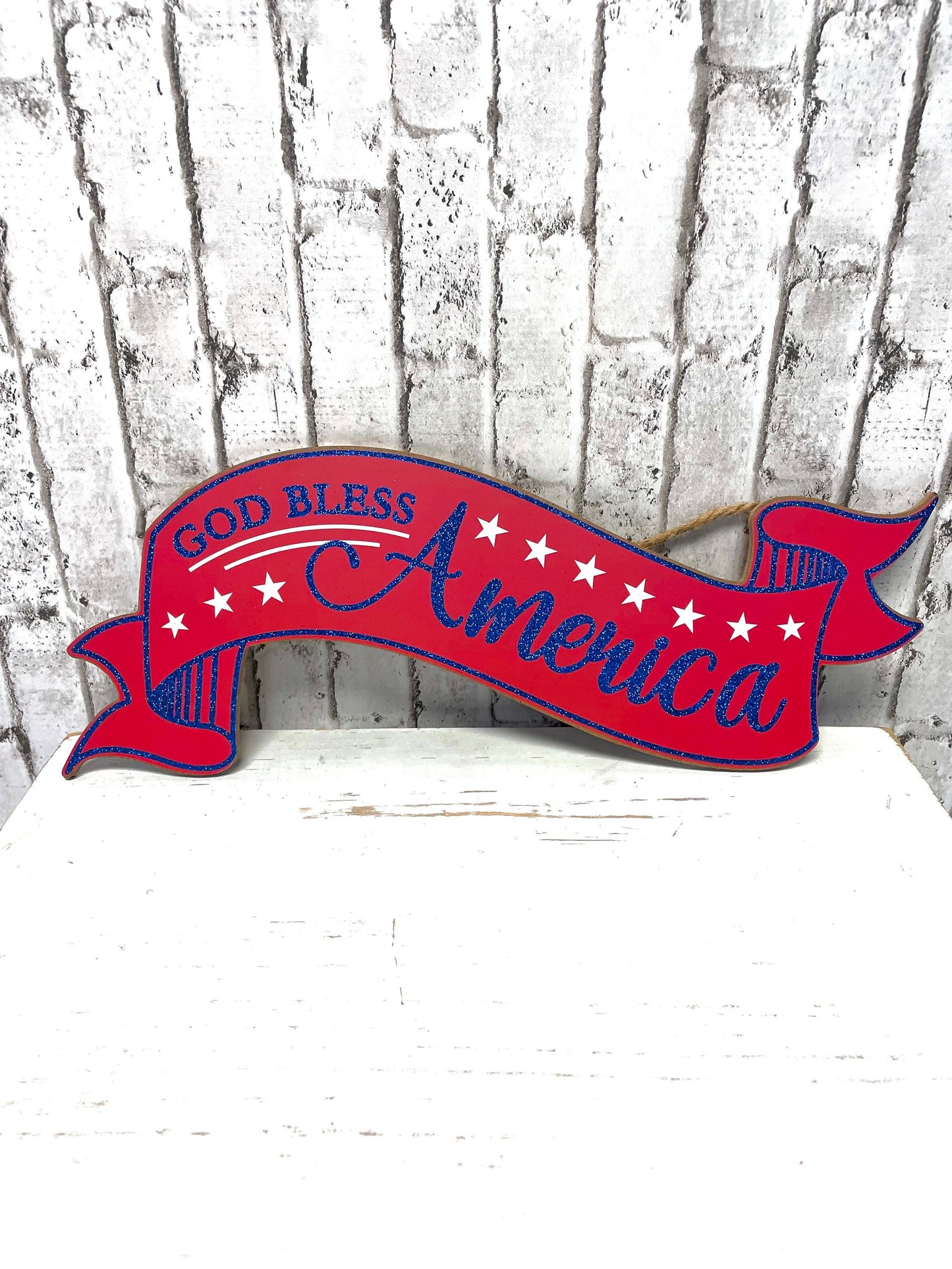 American banner sign, AP8866, wooden American sign, patriotic sign, summer sign