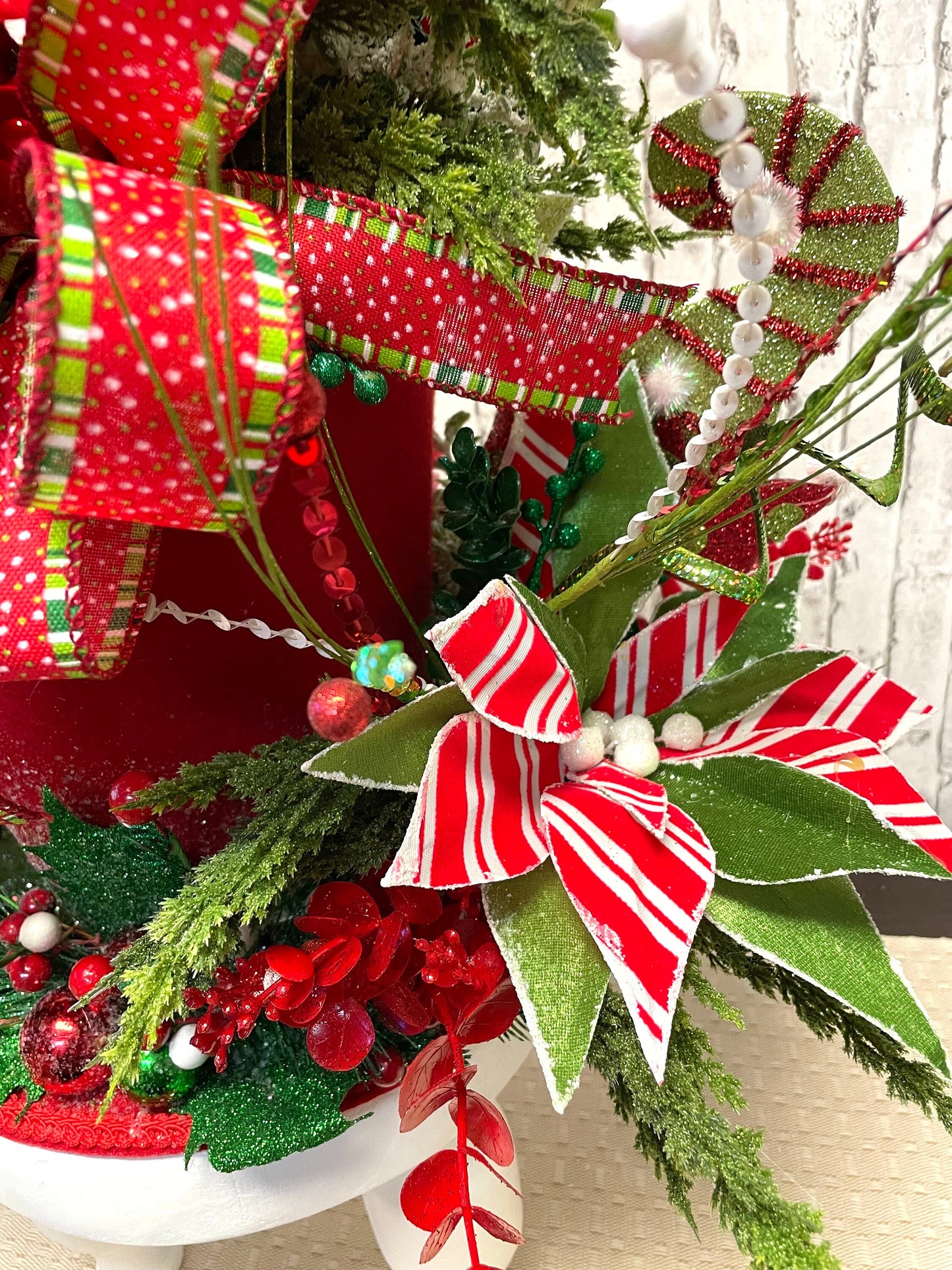 Christmas treetopper, elf treetopper, whimsical treetopper, elf decor, Christmas centerpiece, Christmas decor, free shipping.